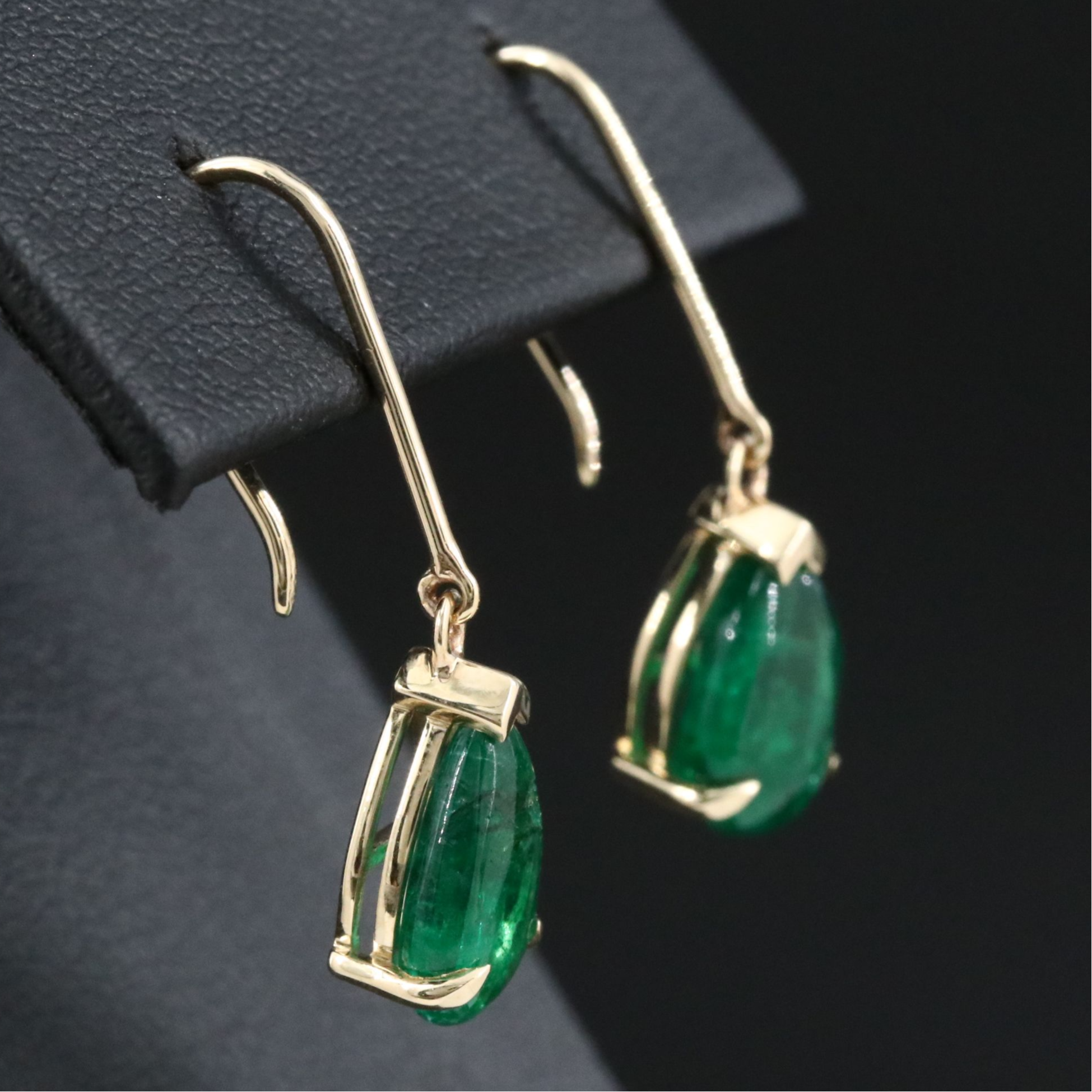 14K 3.02 CTW Emerald Earrings