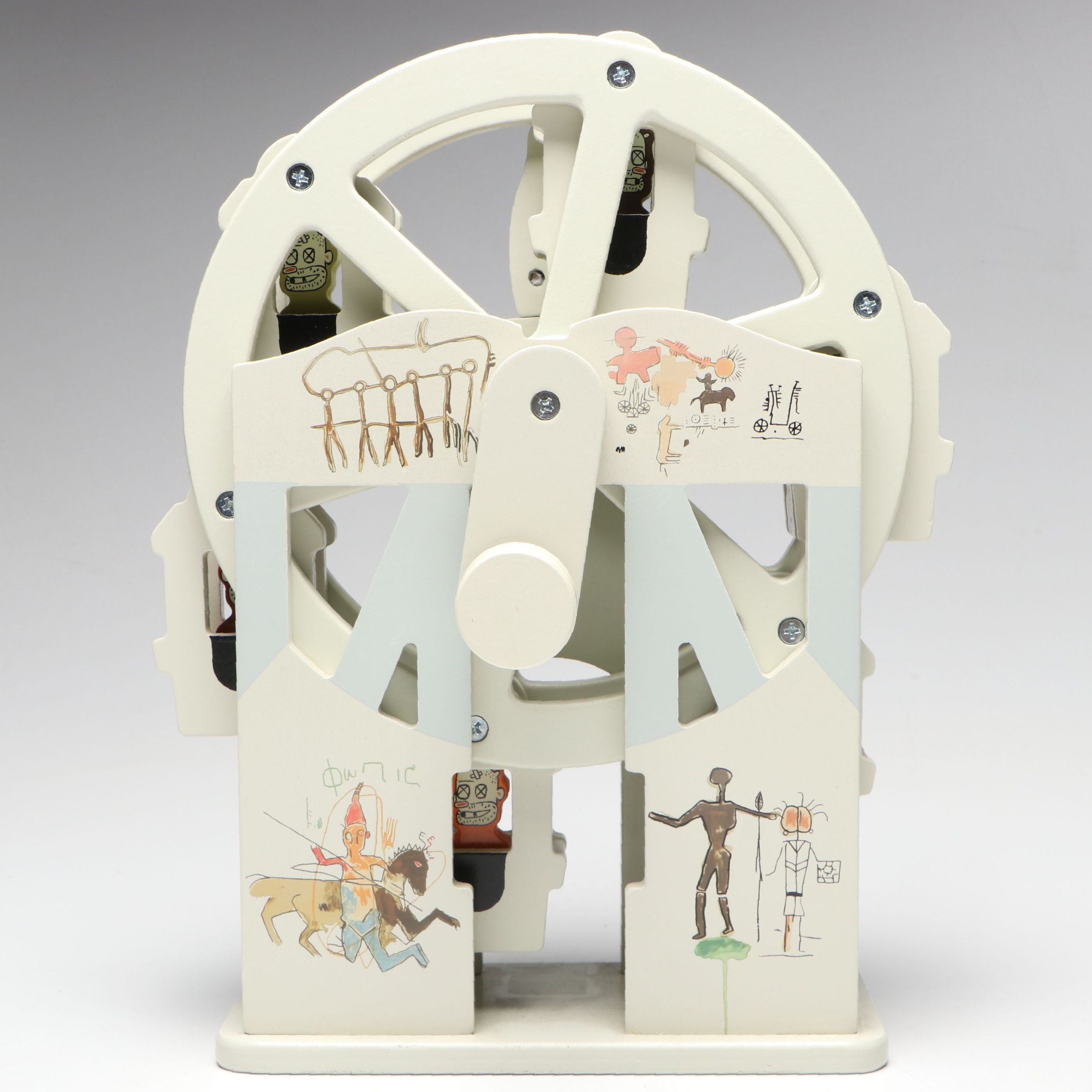 Luna Luna Painted Wood "Basquiat Ferris Wheel Toy," 21st Century