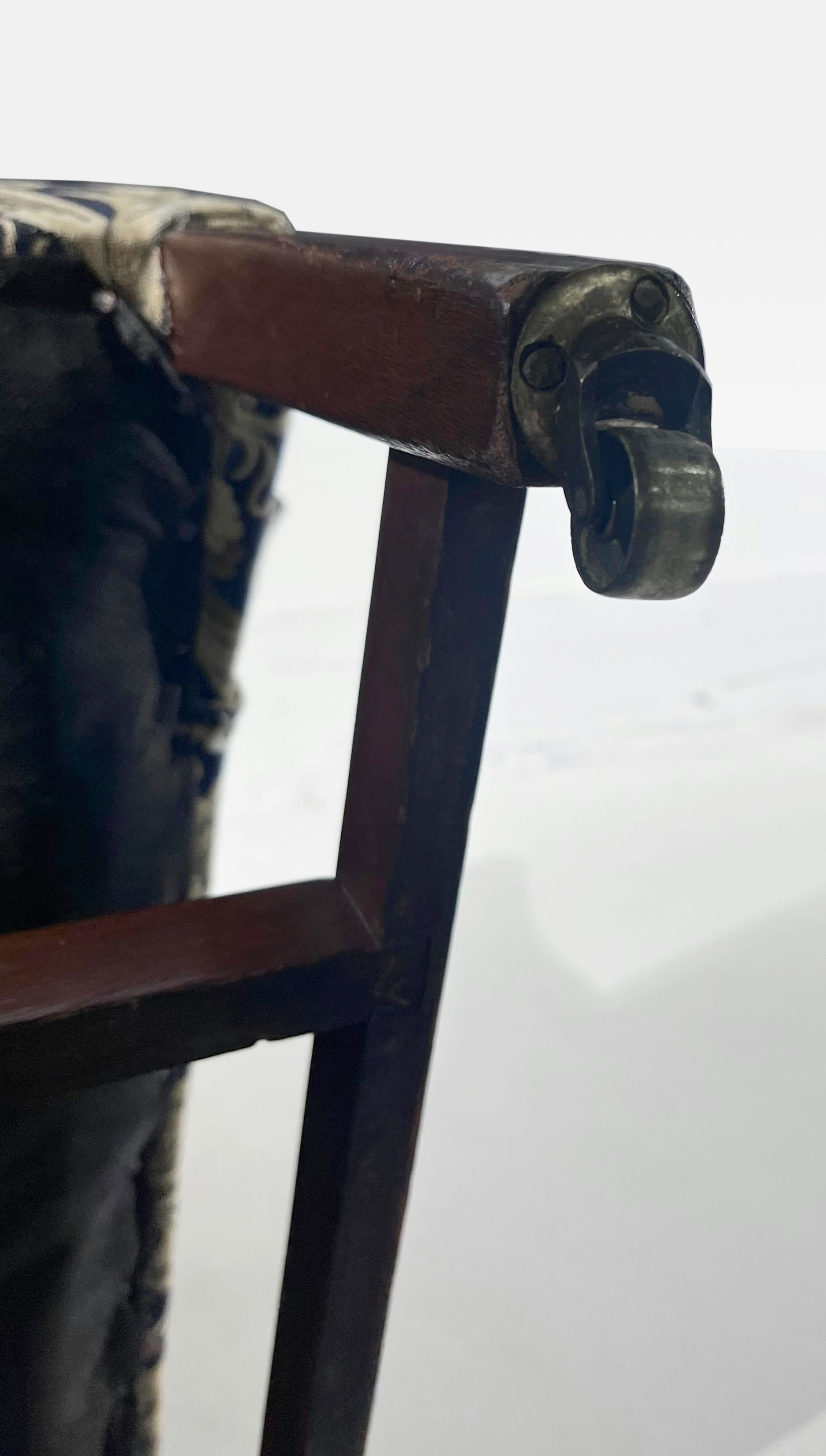 Chippendale Style Upholstered Wingback Armchair