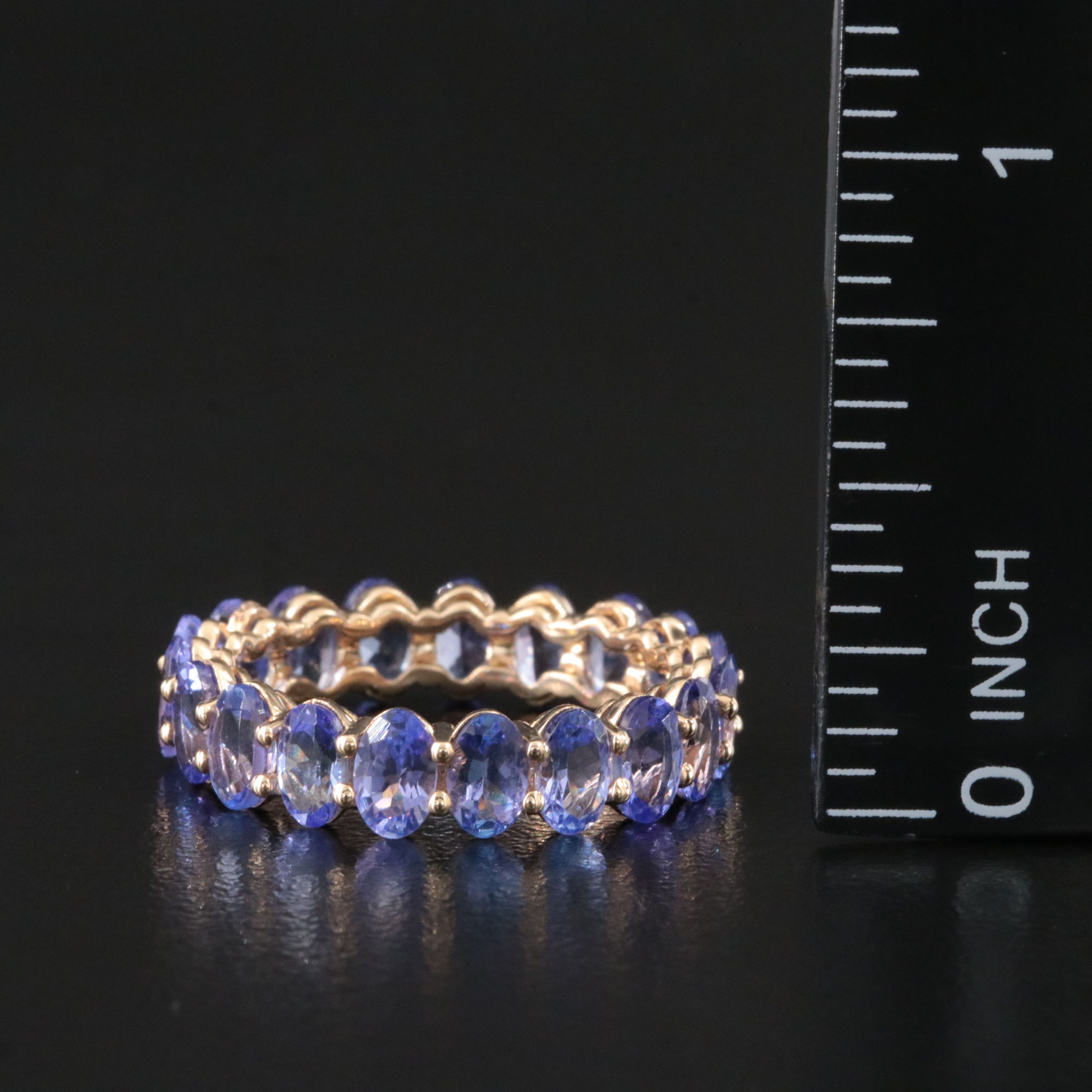 14K 5.18 CTW Tanzanite Eternity Band