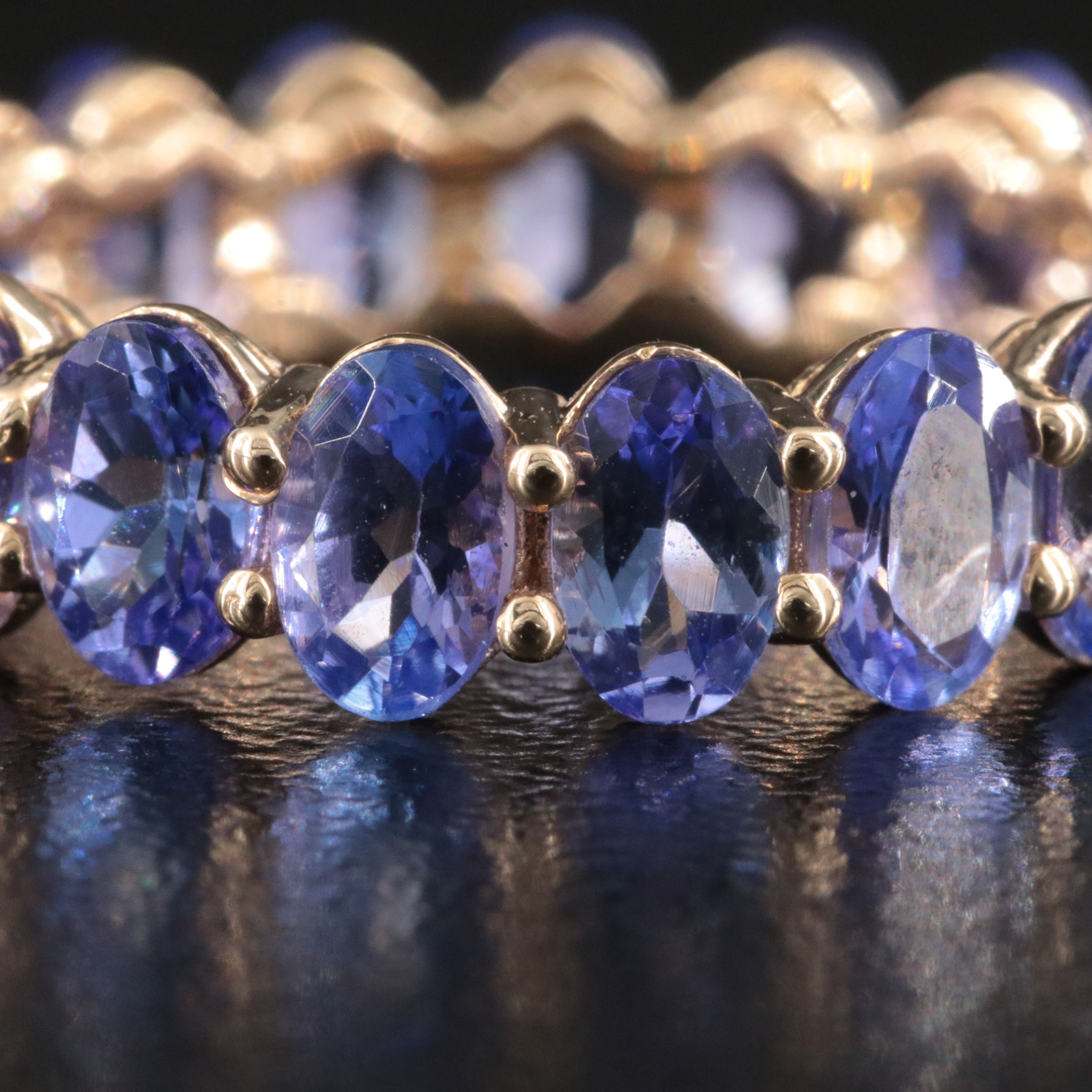 14K 5.18 CTW Tanzanite Eternity Band