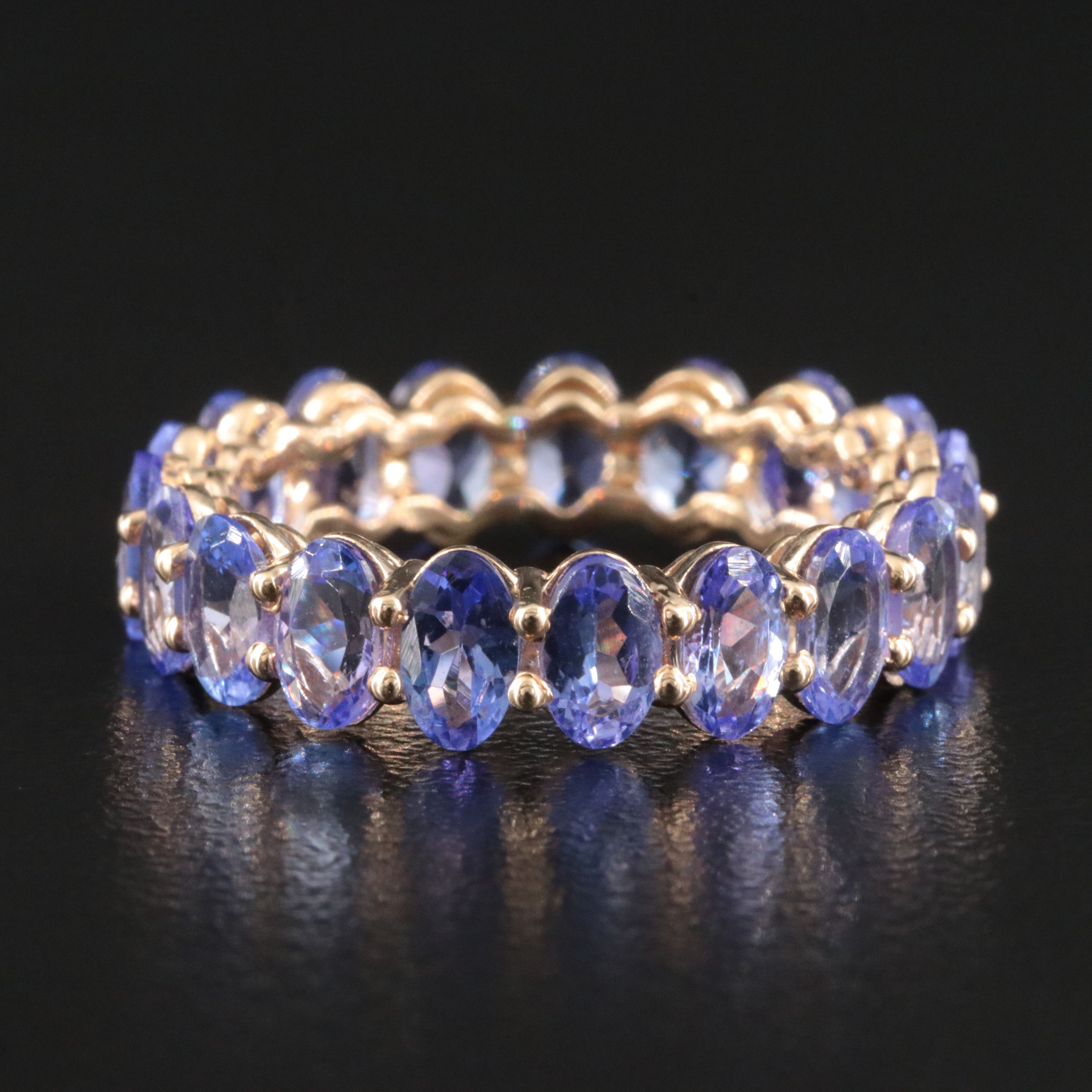 14K 5.18 CTW Tanzanite Eternity Band