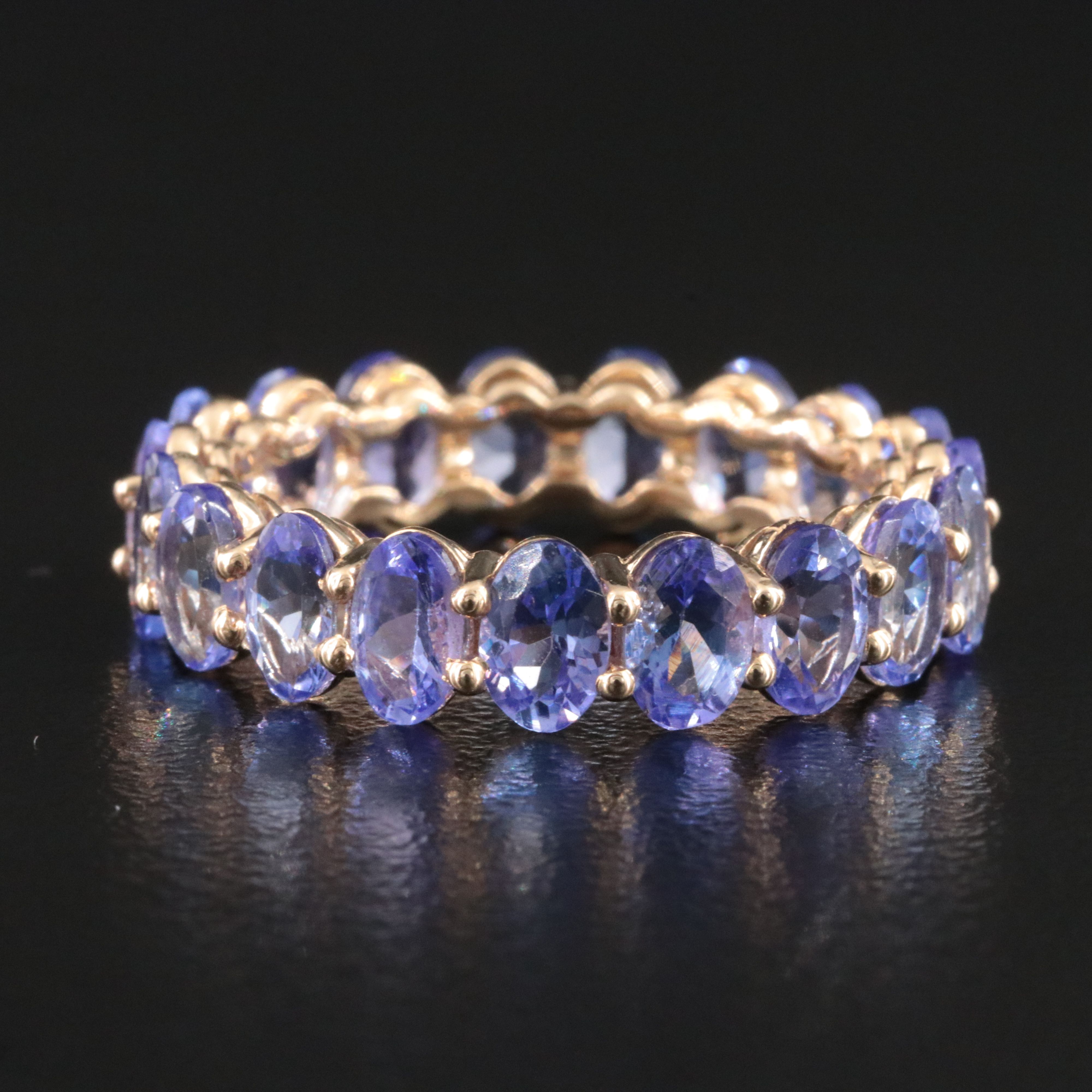 14K 5.18 CTW Tanzanite Eternity Band
