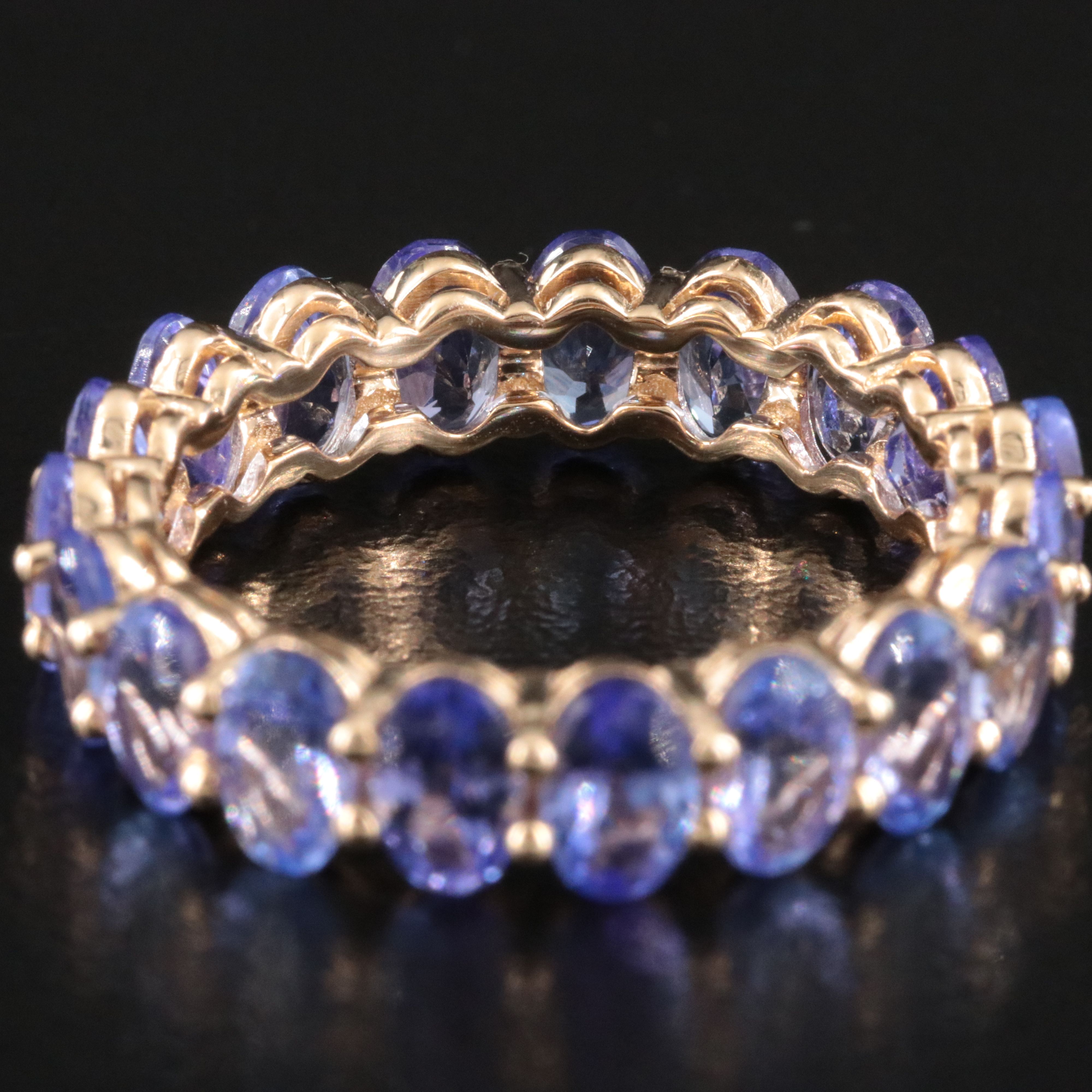 14K 5.18 CTW Tanzanite Eternity Band