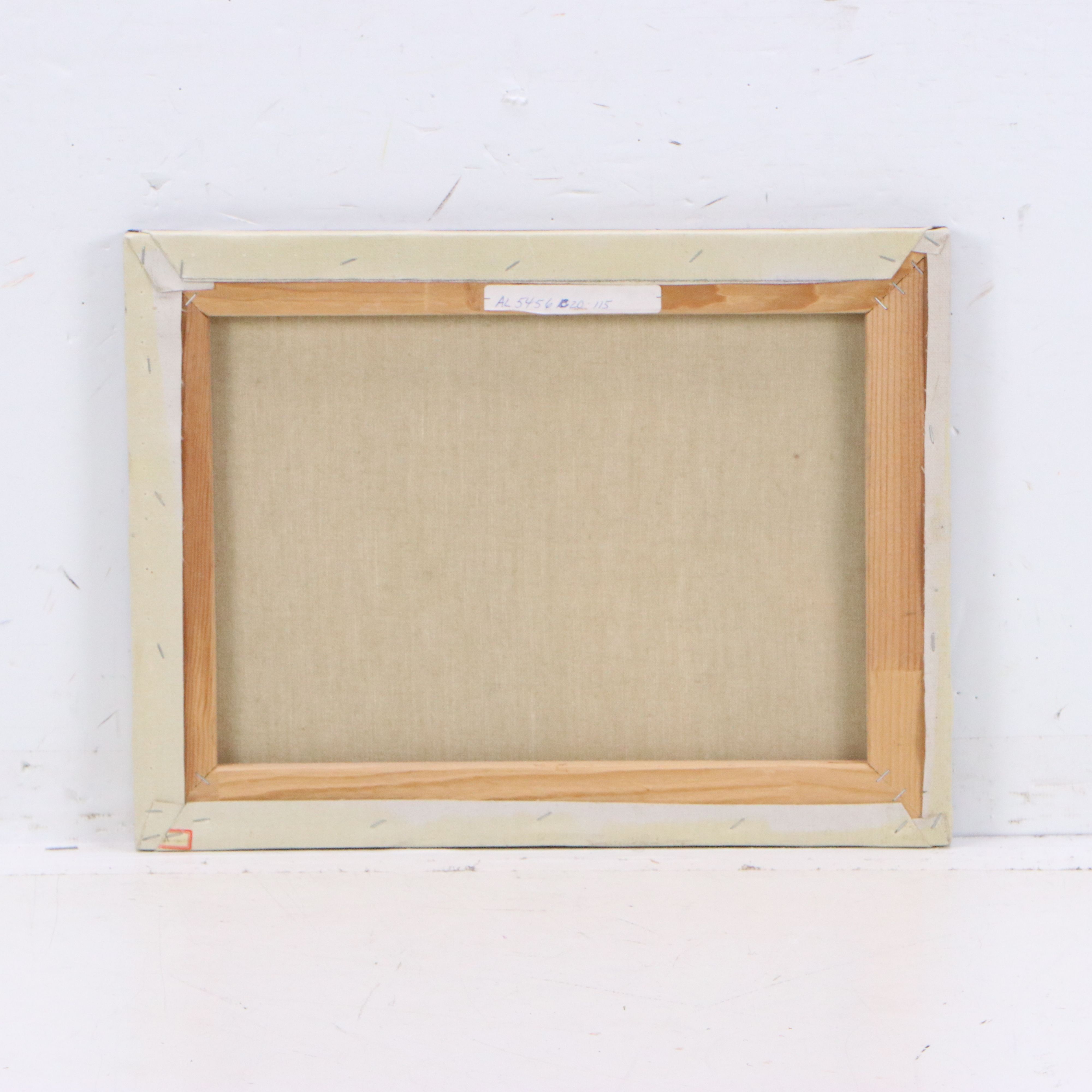 H. Hagel Oil Painting of Mother Rabbit with Kits, Mid-20th Century