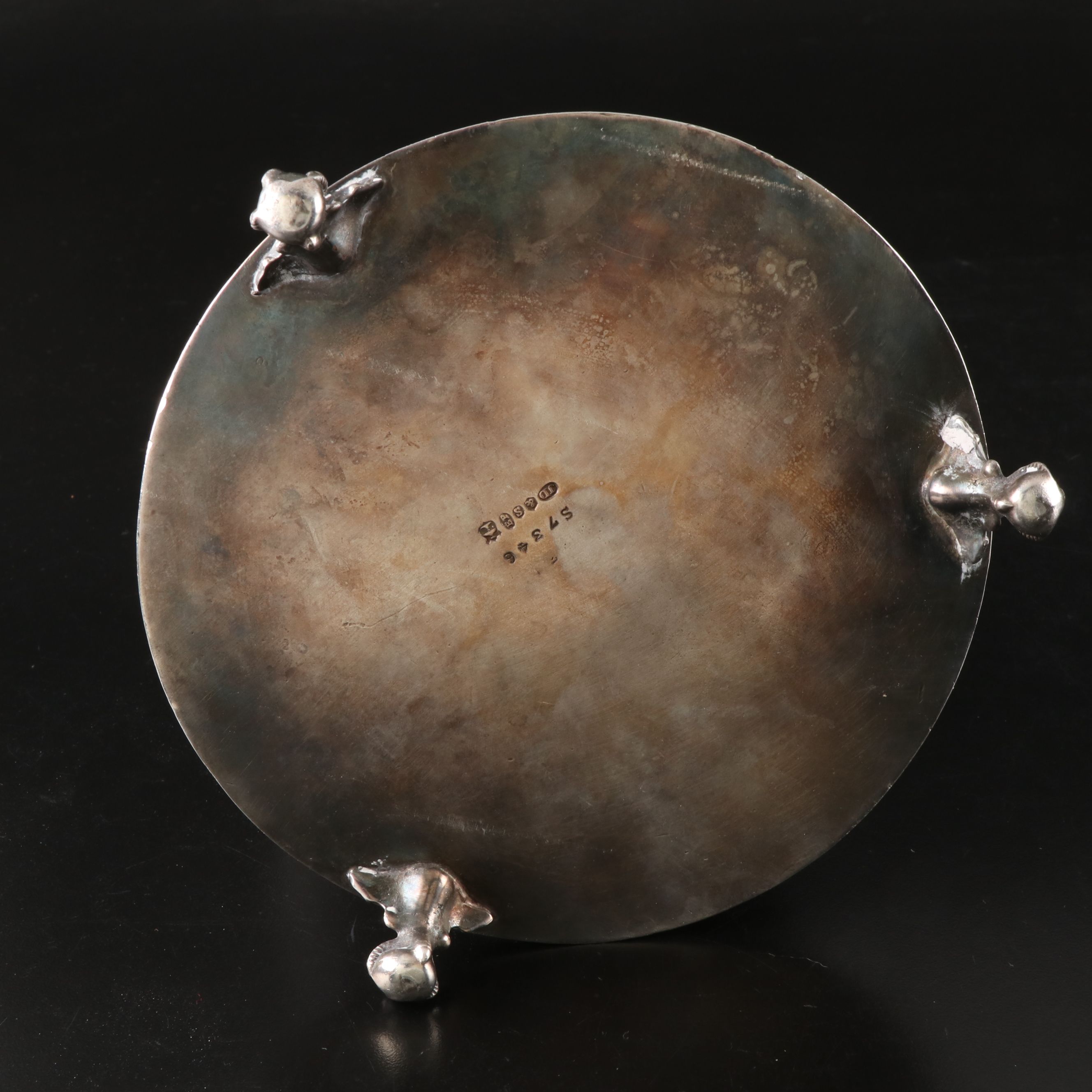 English Floral Etched Silver Plate Tea Caddy and Teapot with Creamer and Sugar