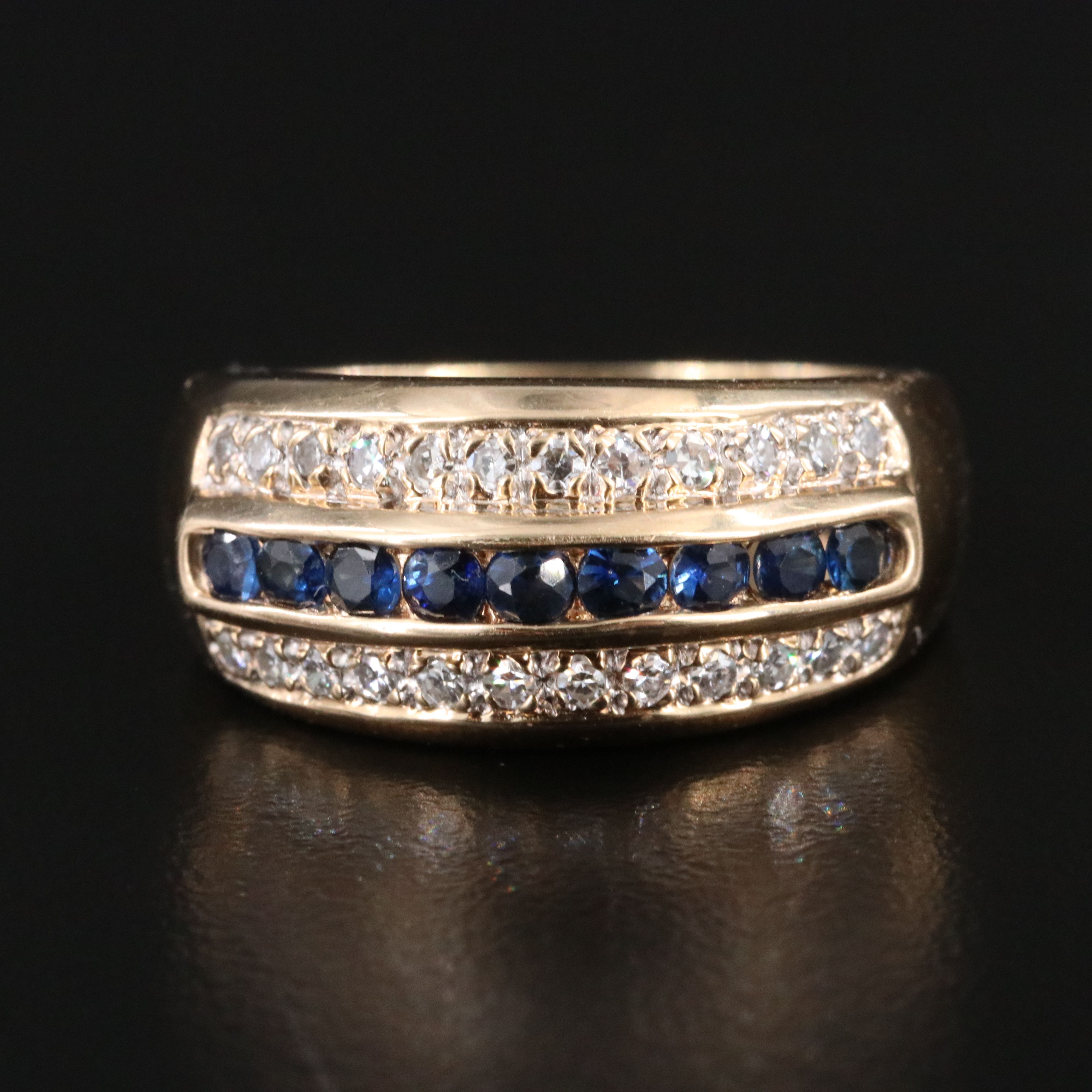 14K Sapphire and Diamond Ring