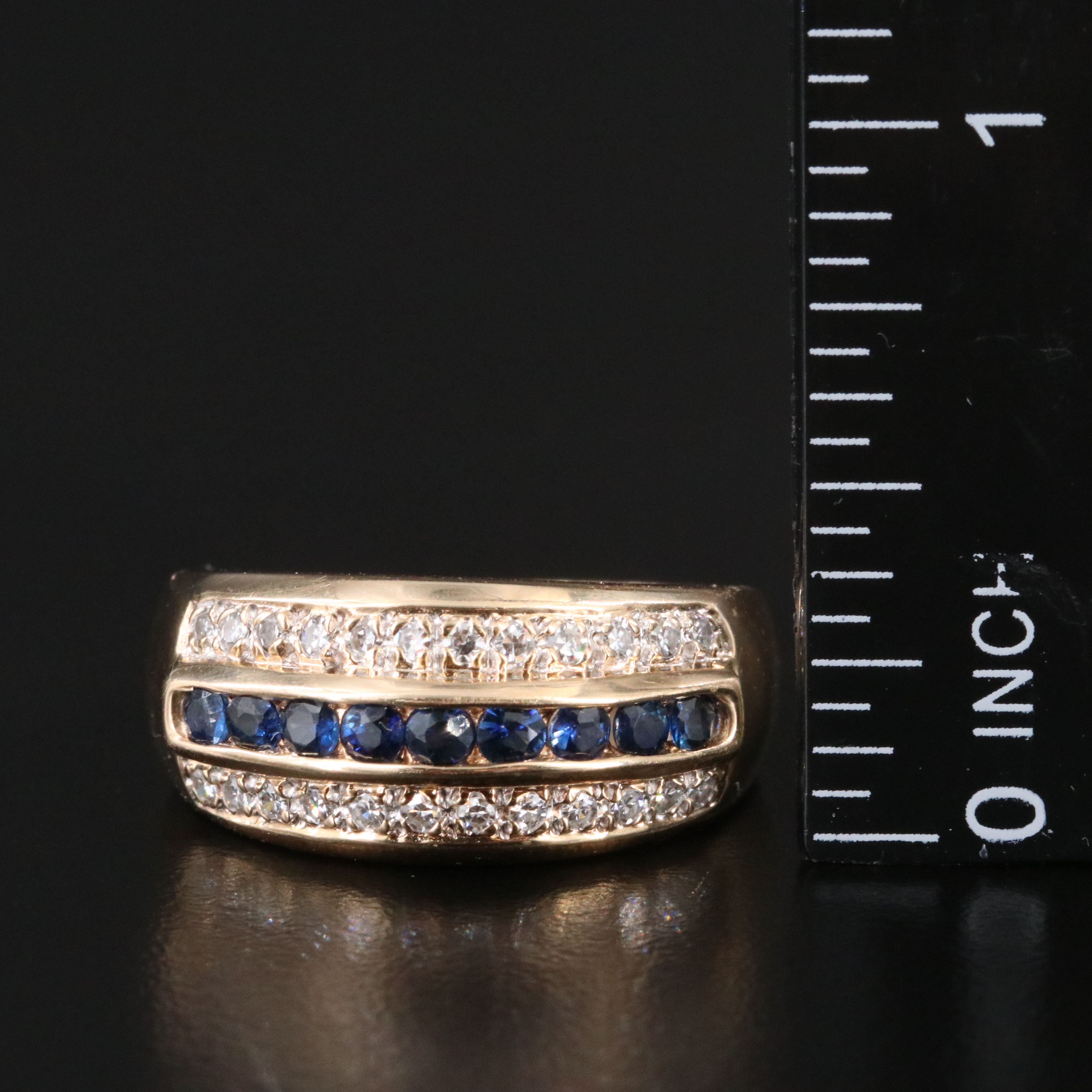 14K Sapphire and Diamond Ring
