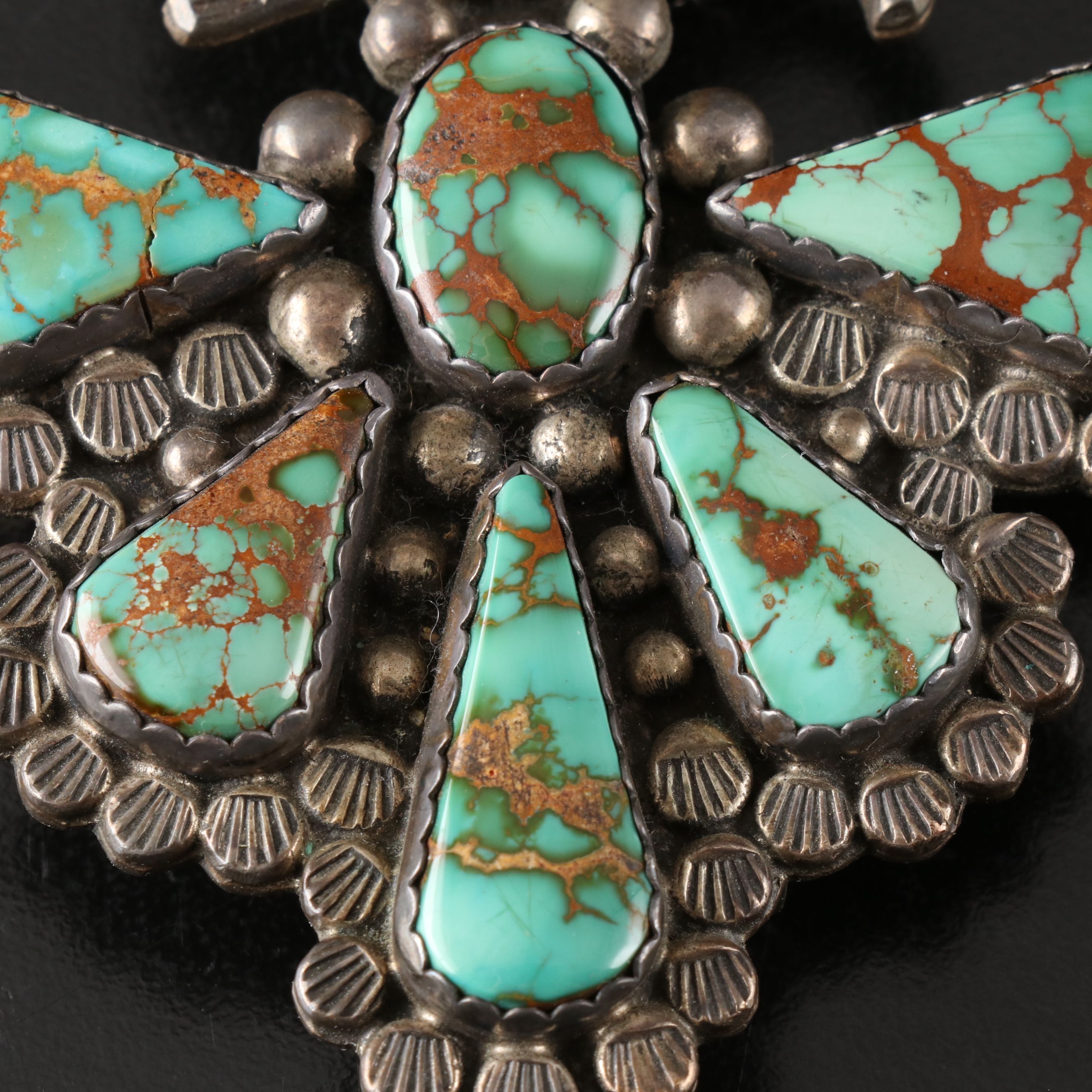 Dorothy Secatero Navajo Sterling Silver with Turquoise Inlaid Belt Buckle