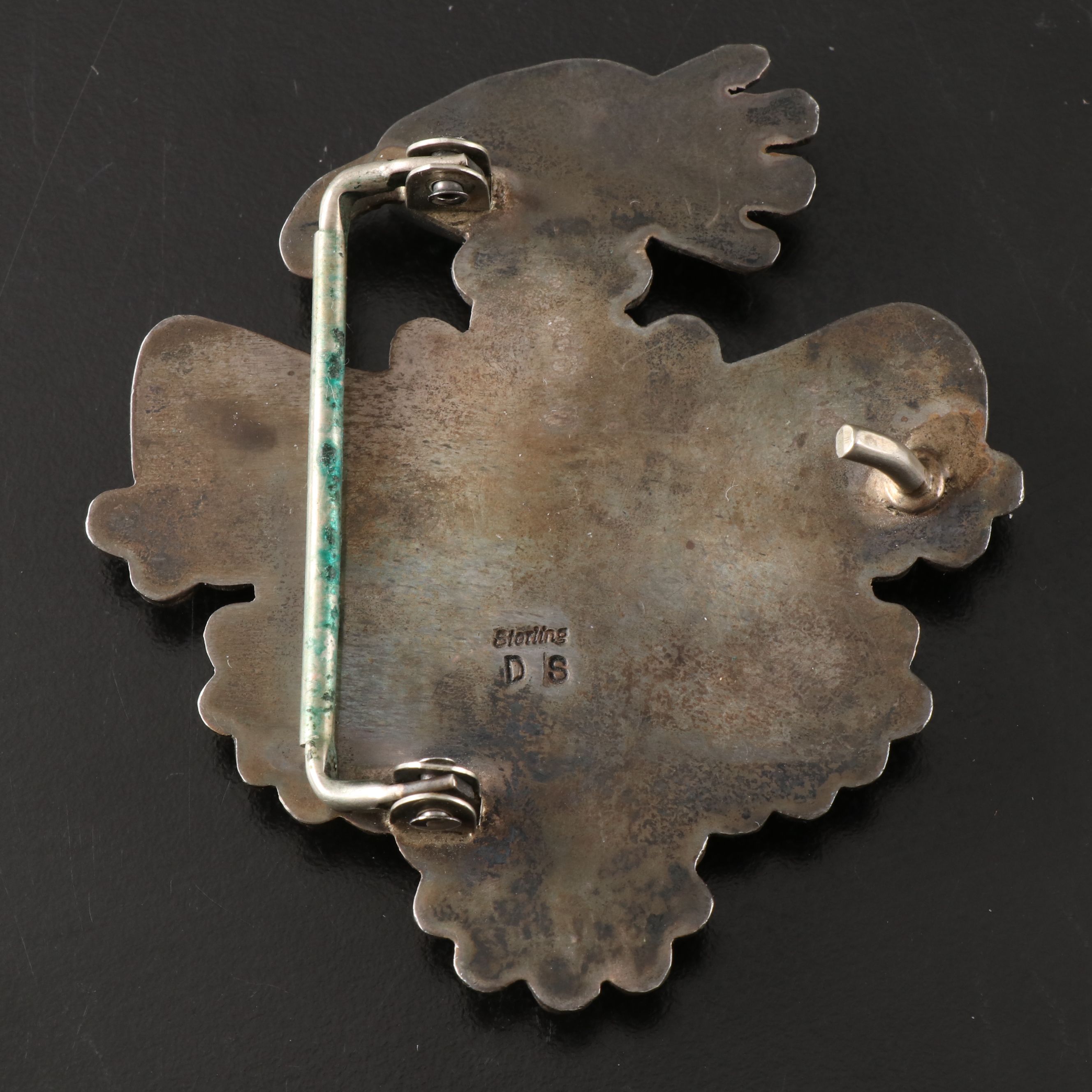 Dorothy Secatero Navajo Sterling Silver with Turquoise Inlaid Belt Buckle