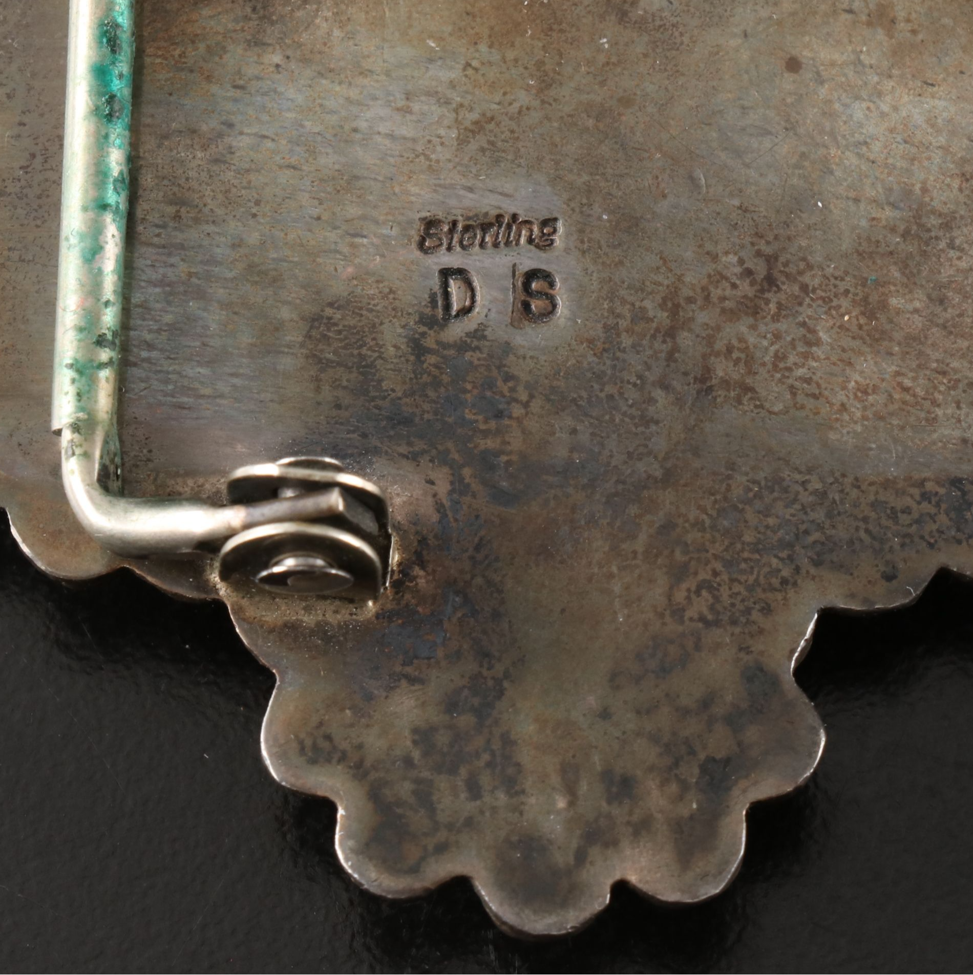 Dorothy Secatero Navajo Sterling Silver with Turquoise Inlaid Belt Buckle