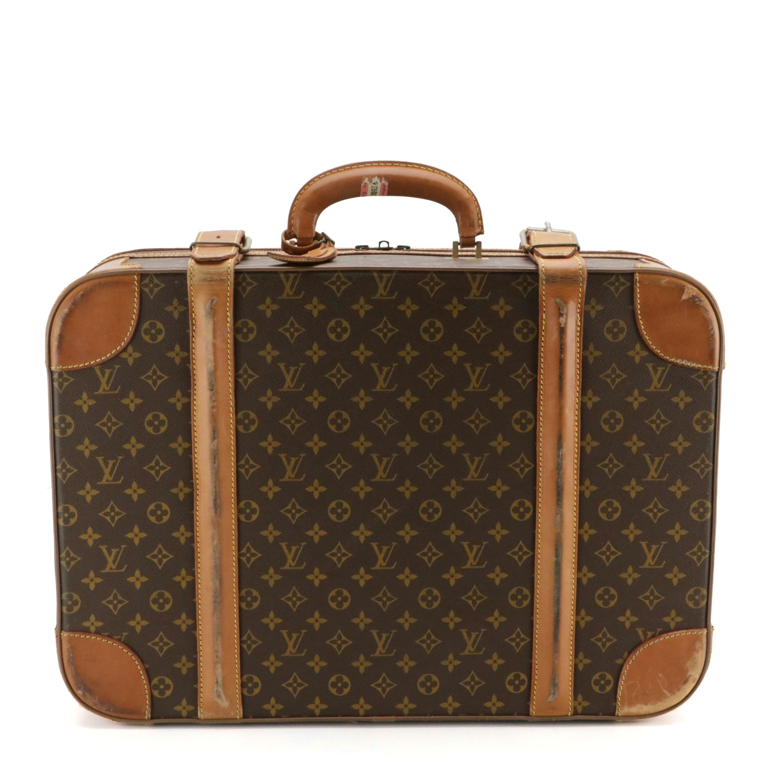 Louis Vuitton Stratos 60 Suitcase in Monogram Canvas and Leather