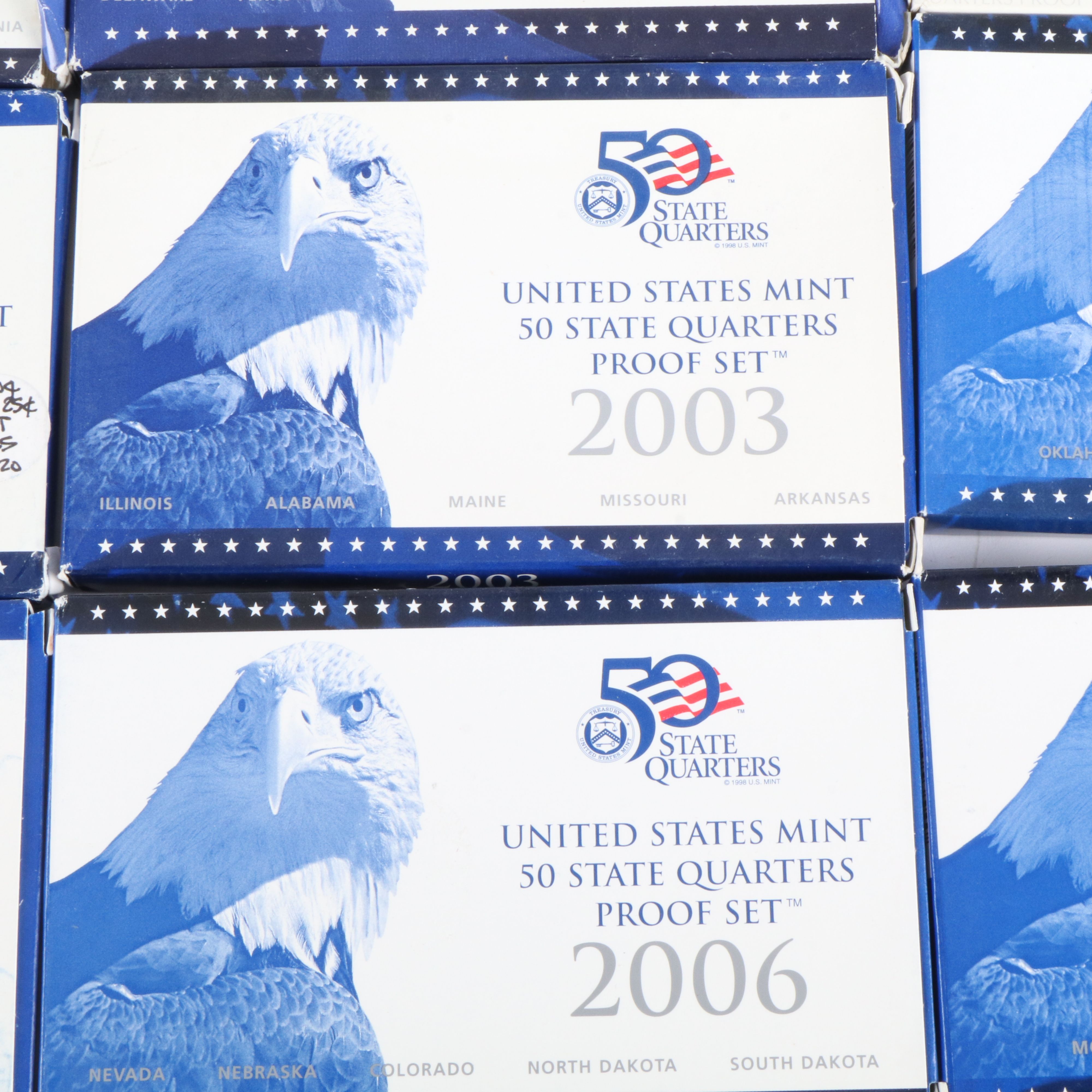 Complete Set of Eleven State Quarter Proof Sets