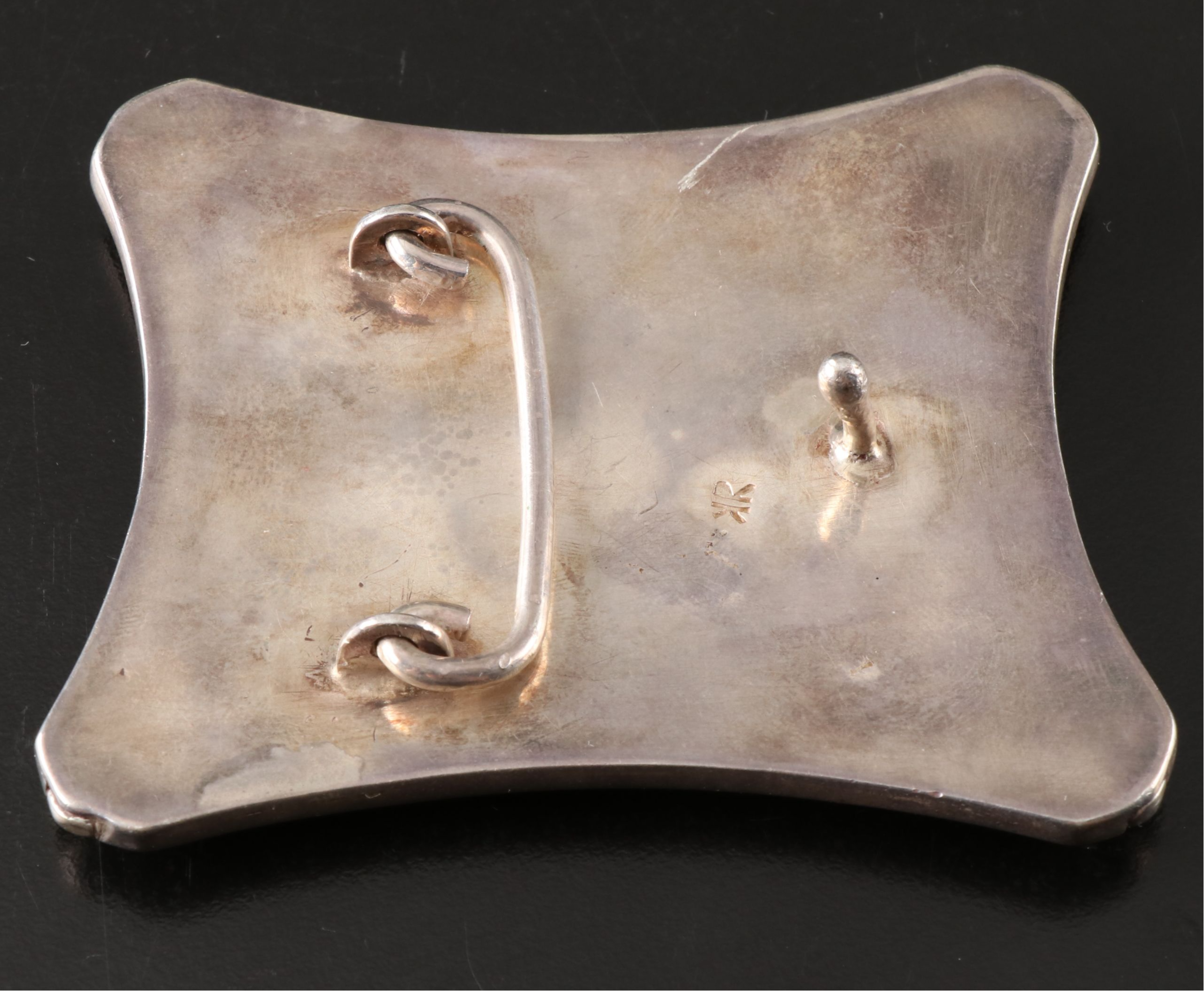 Southwestern Style Silver Plate with Jasper Pendant Belt Buckle