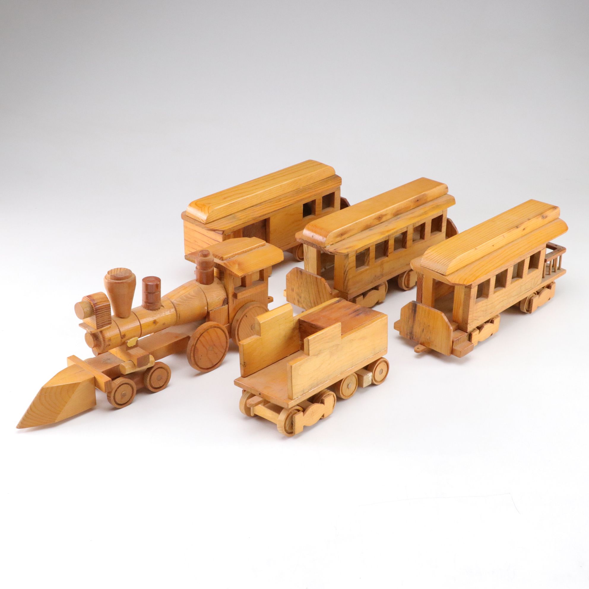 Handcrafted Wooden Locomotive Train Set