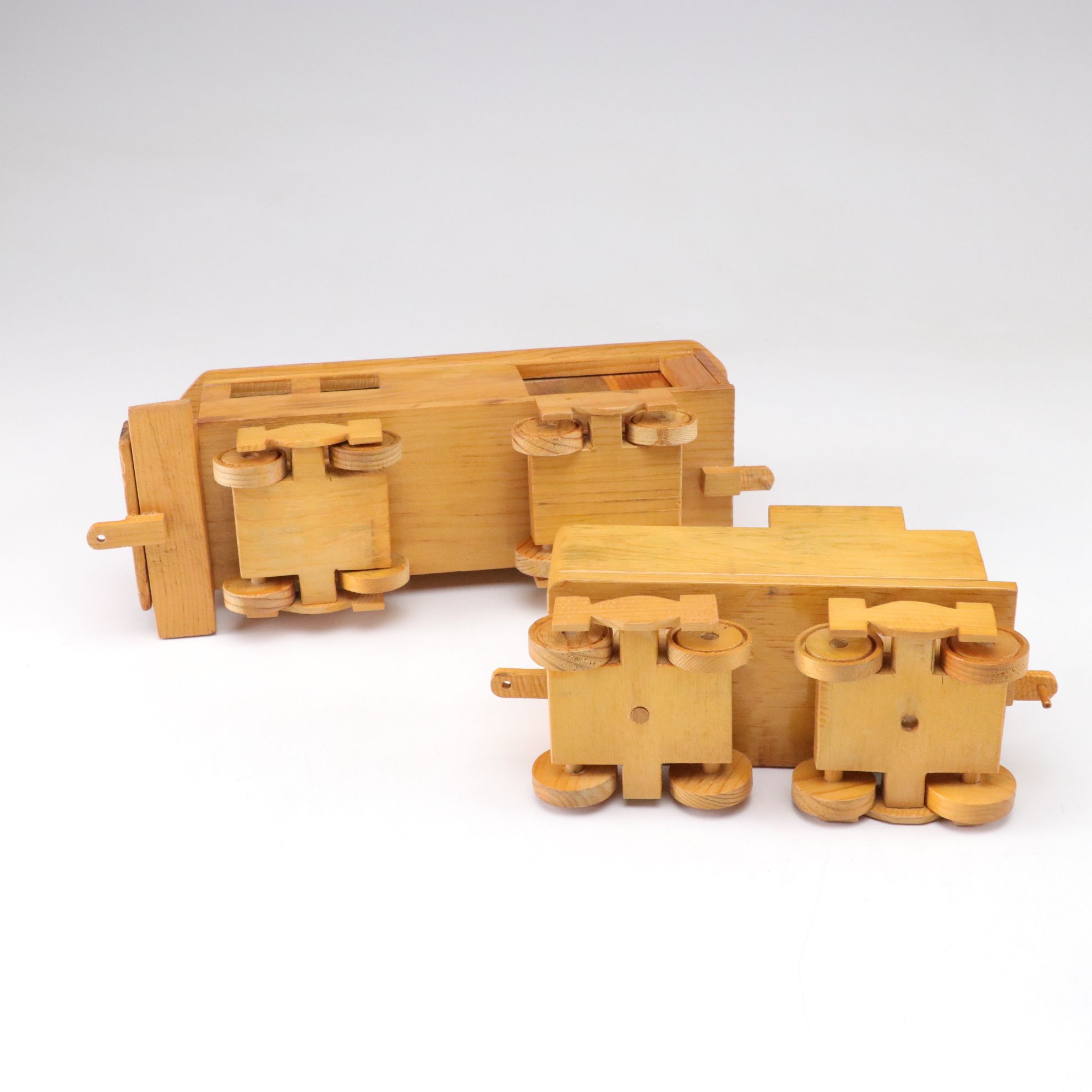Handcrafted Wooden Locomotive Train Set