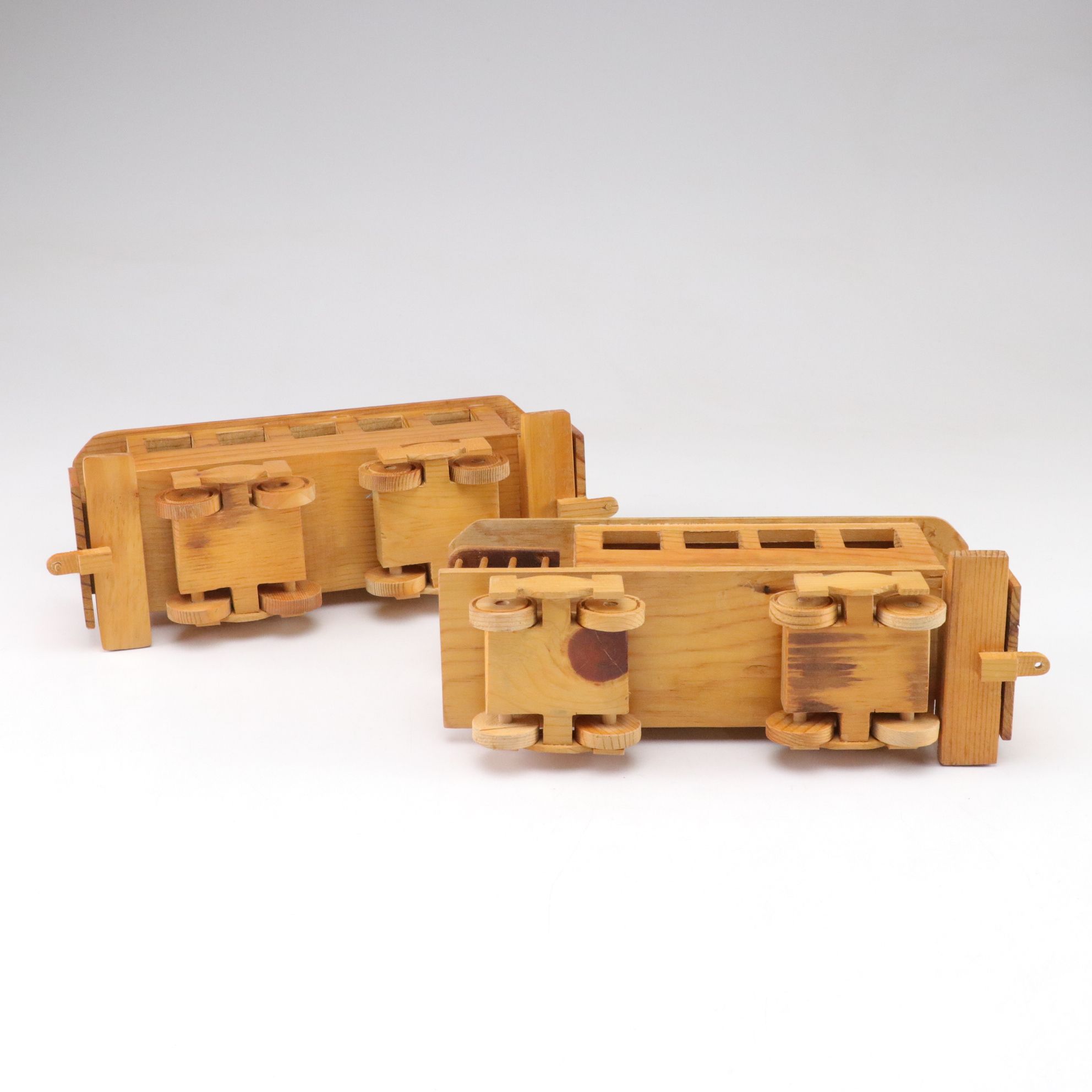 Handcrafted Wooden Locomotive Train Set
