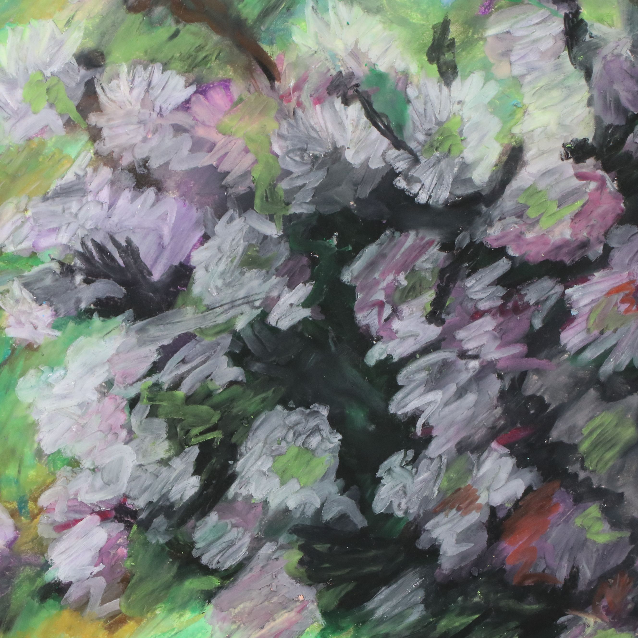 Still Life Oil Pastel Drawing After Claude Monet "Vase of Flowers"