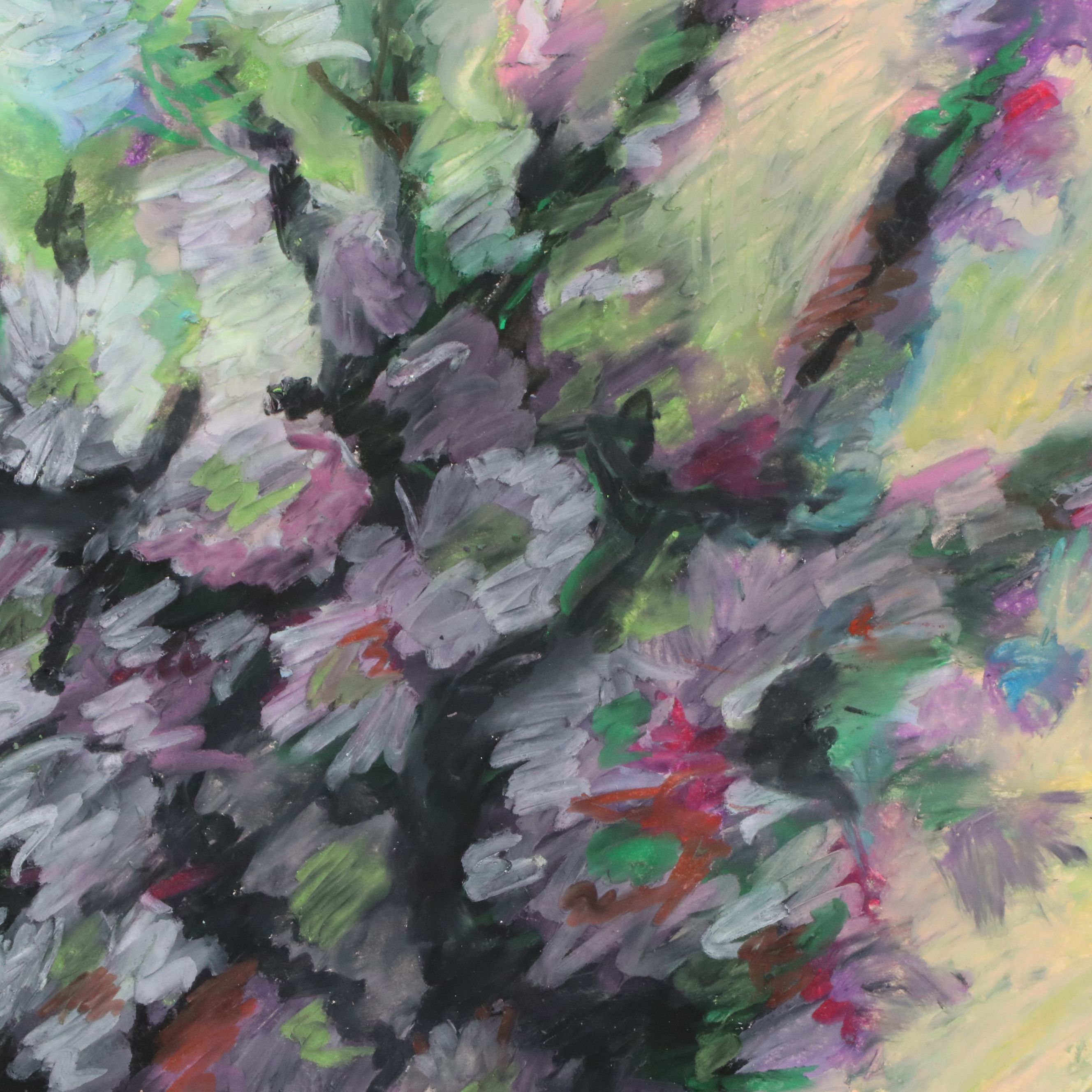 Still Life Oil Pastel Drawing After Claude Monet "Vase of Flowers"