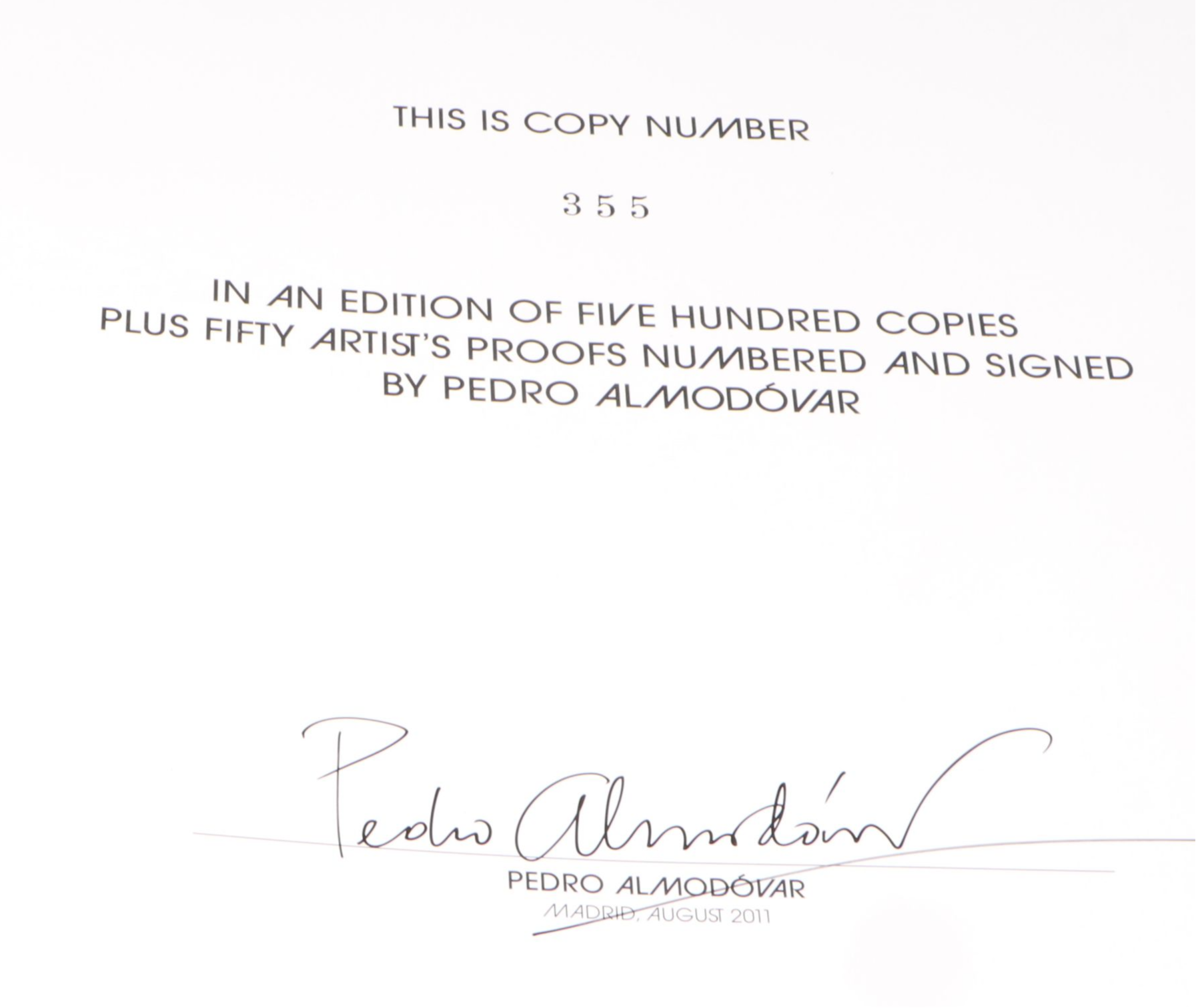 Signed Limited Edition "The Pedro Almodóvar Archives" Edited by Duncan and Peiro