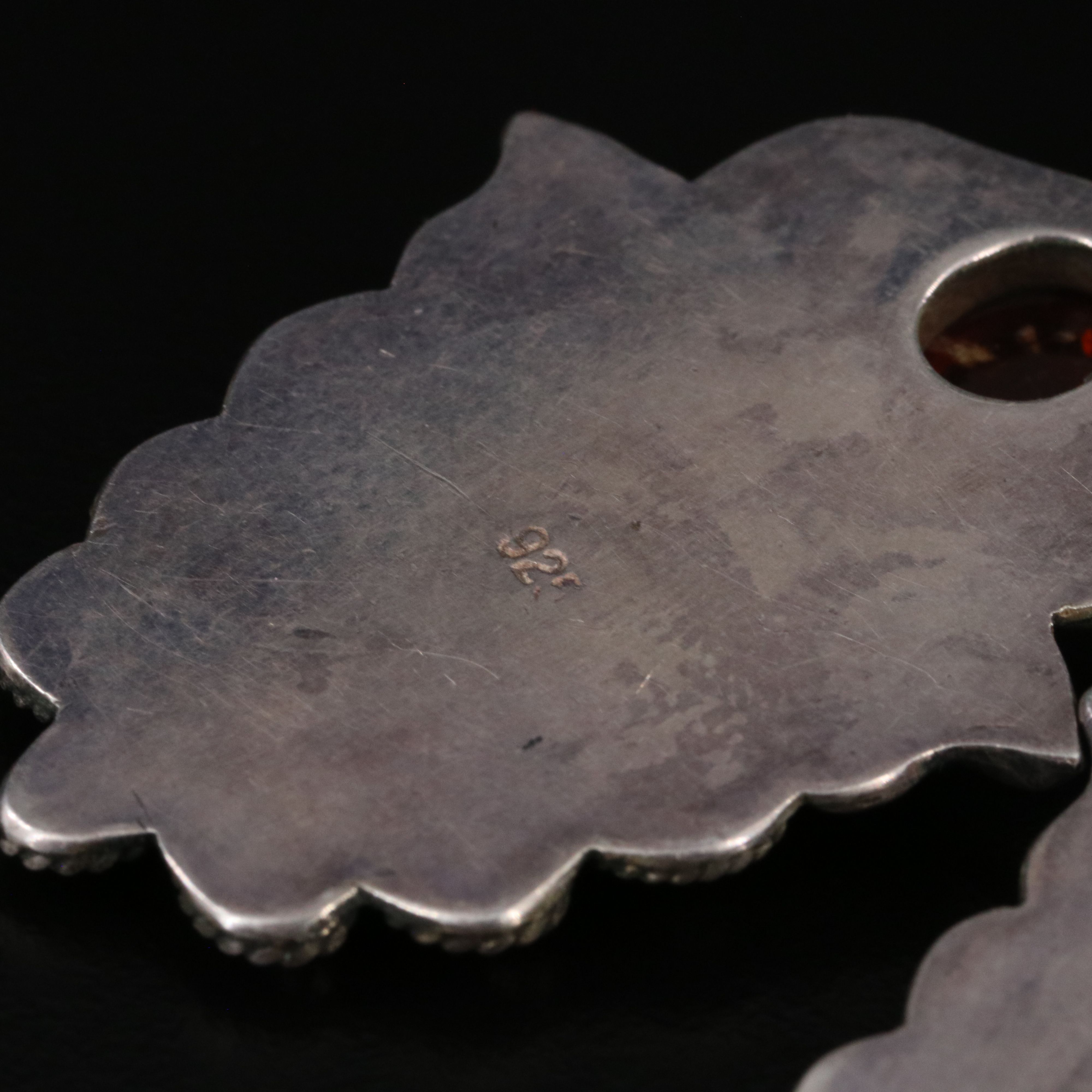 Sterling Amber Drop Earrings