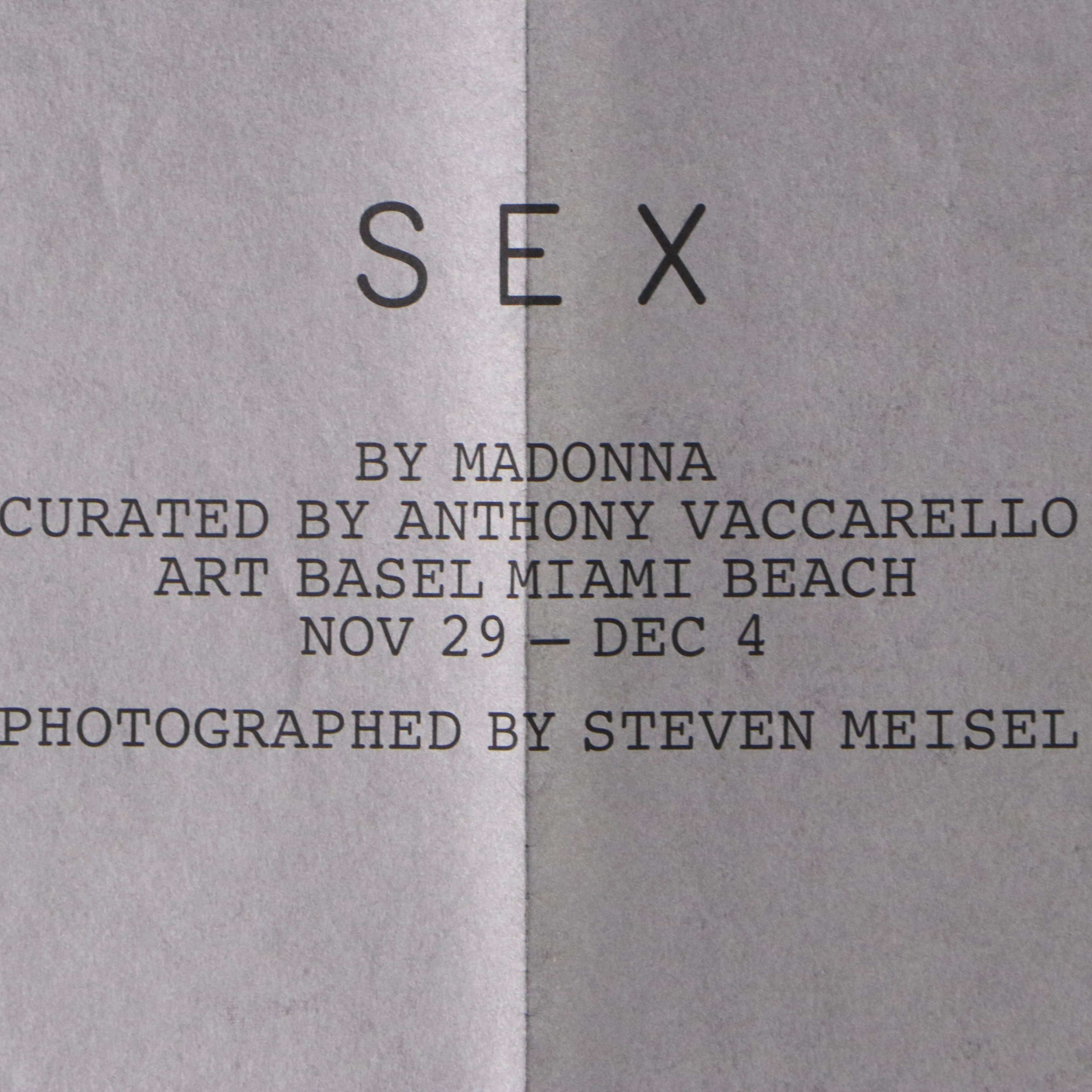 Offset Lithograph "Sex by Madonna" Exhibition Poster, 2022