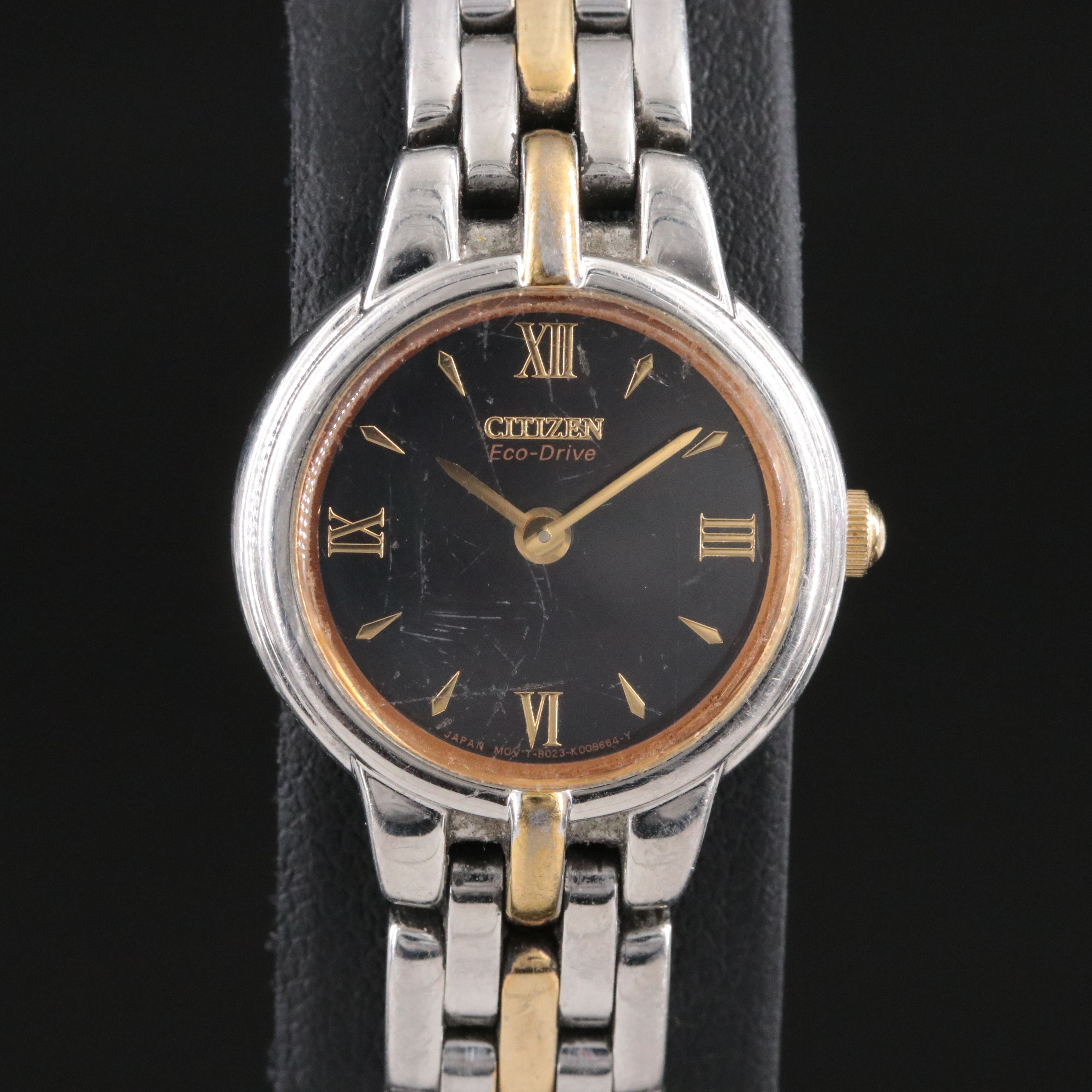 Citizen Eco-Drive Black Dial and Two-Tone Stainless Steel Watch #B023-K00 6597