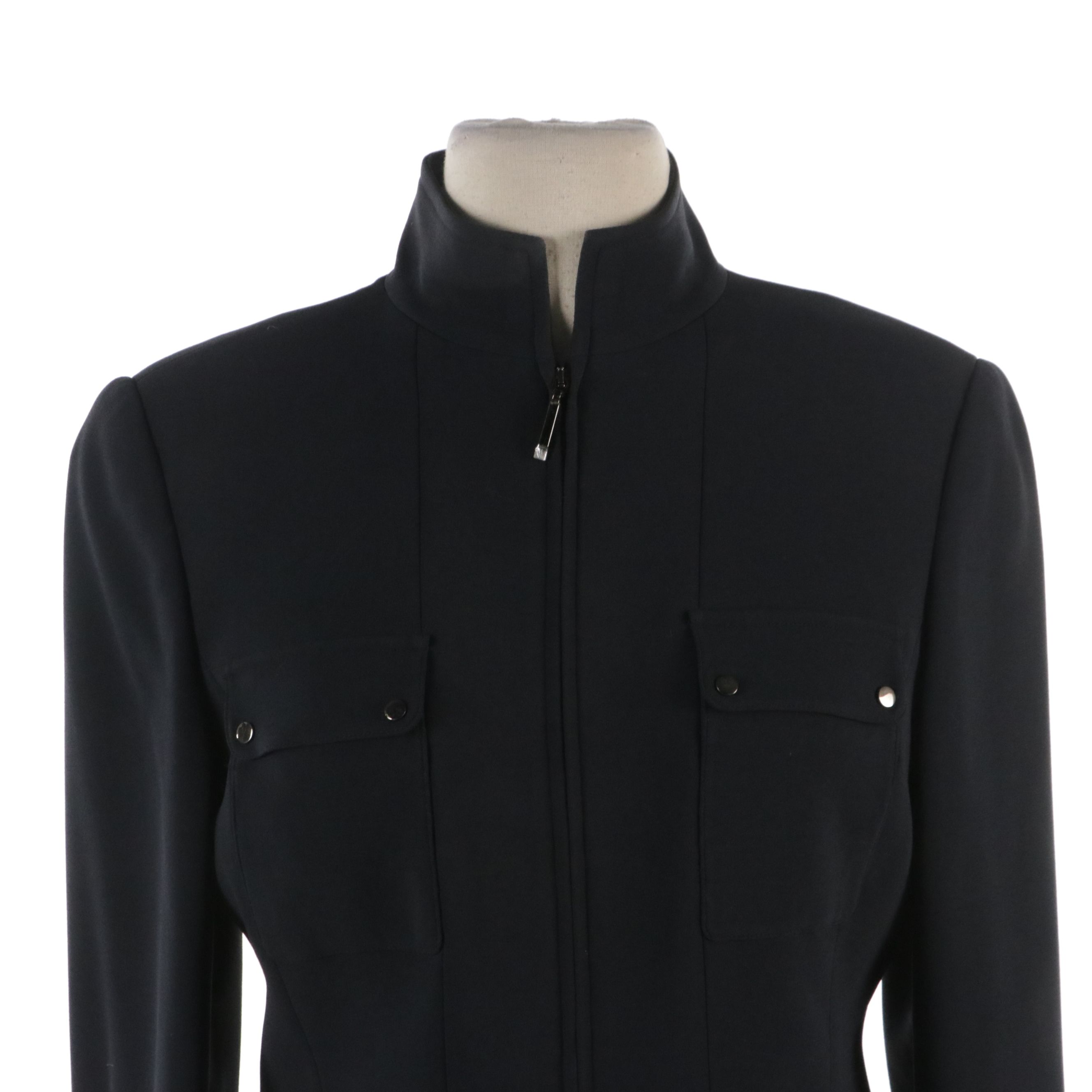 Carlisle Brown/Pink Wool Striped Three-Piece Suit Set & Navy Blue Pantsuit