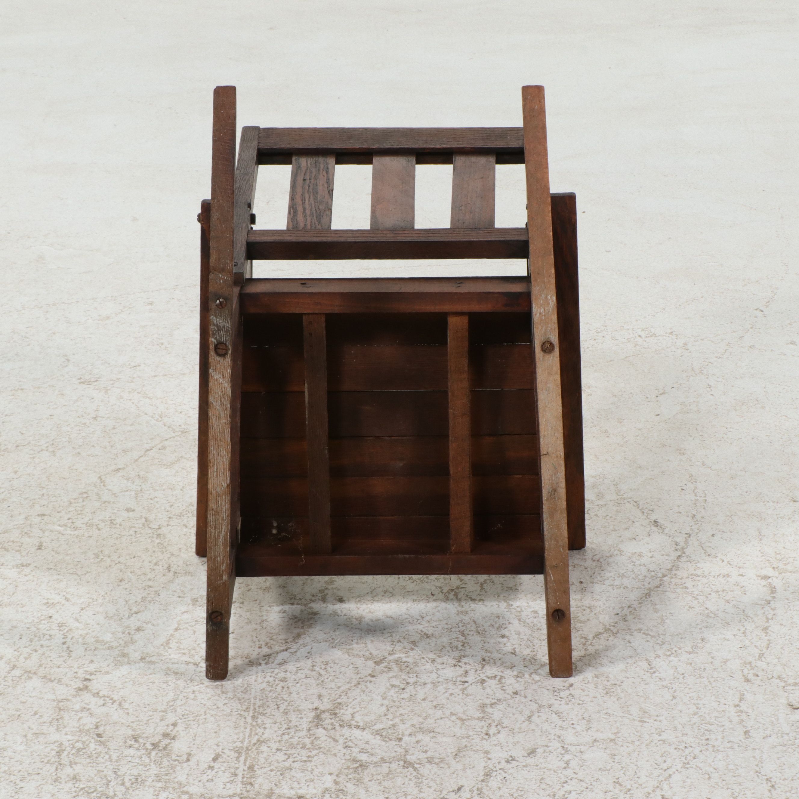 Arts and Crafts Style Oak Slatted Child's Rocking Chair, Early 20th Century