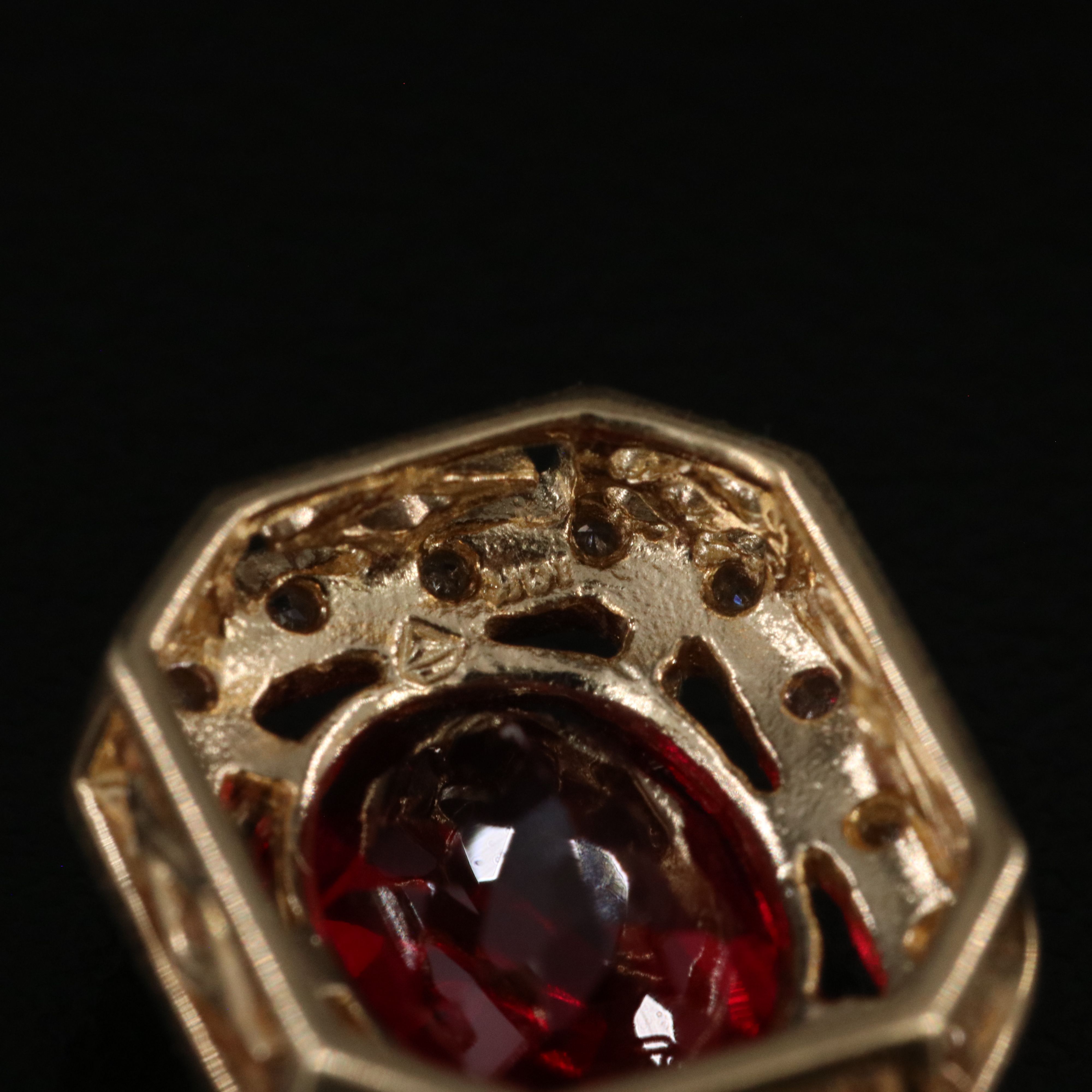 10K Ruby and Diamond Pendant Necklace