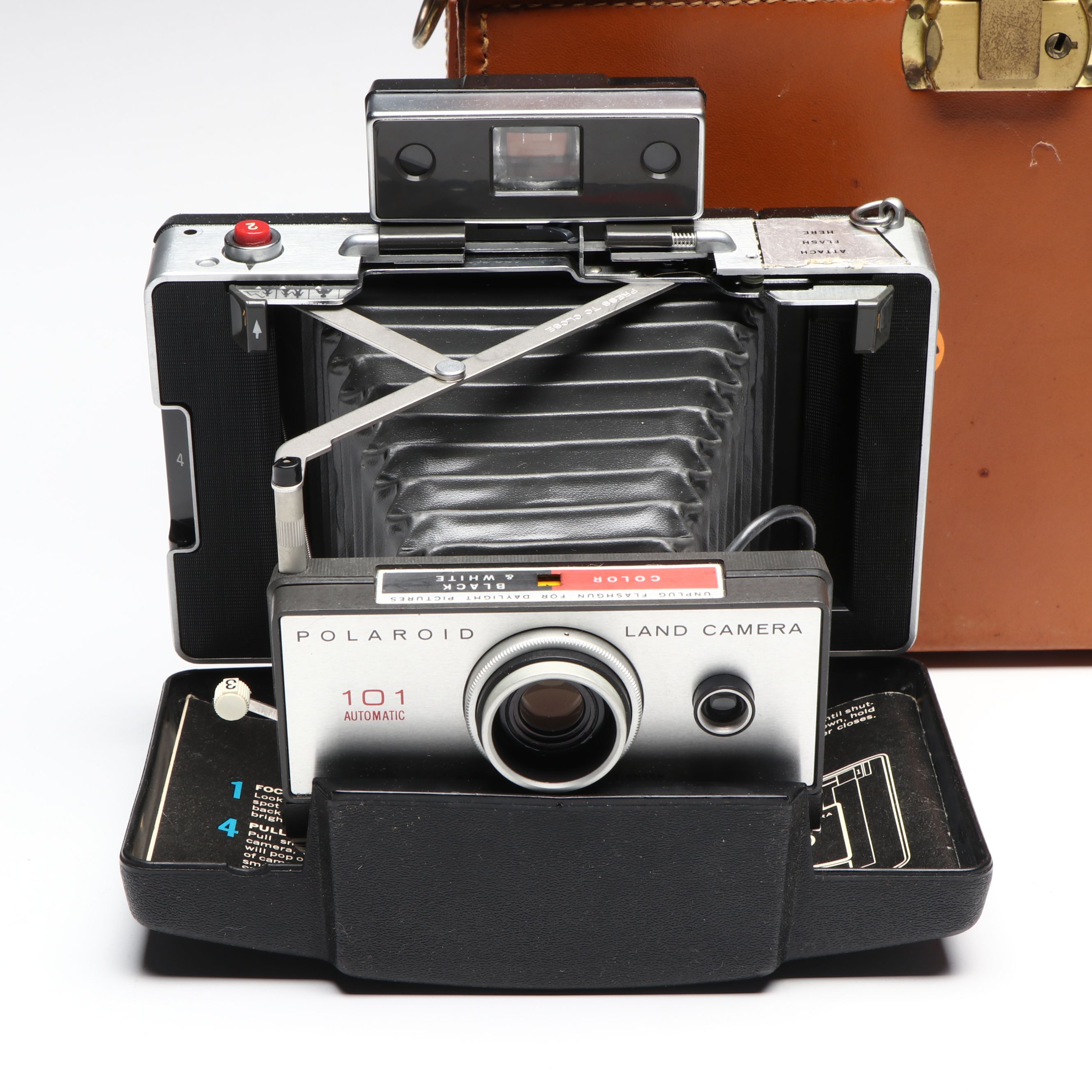 Polaroid Land Camera 150 in Case and More Instant Cameras, Mid to Late 20th C.