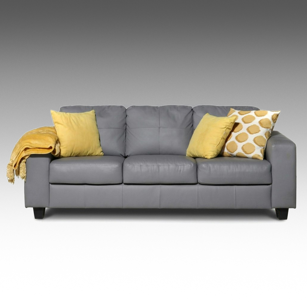 IKEA "Skogaby" Three-Seat Leather Sofa