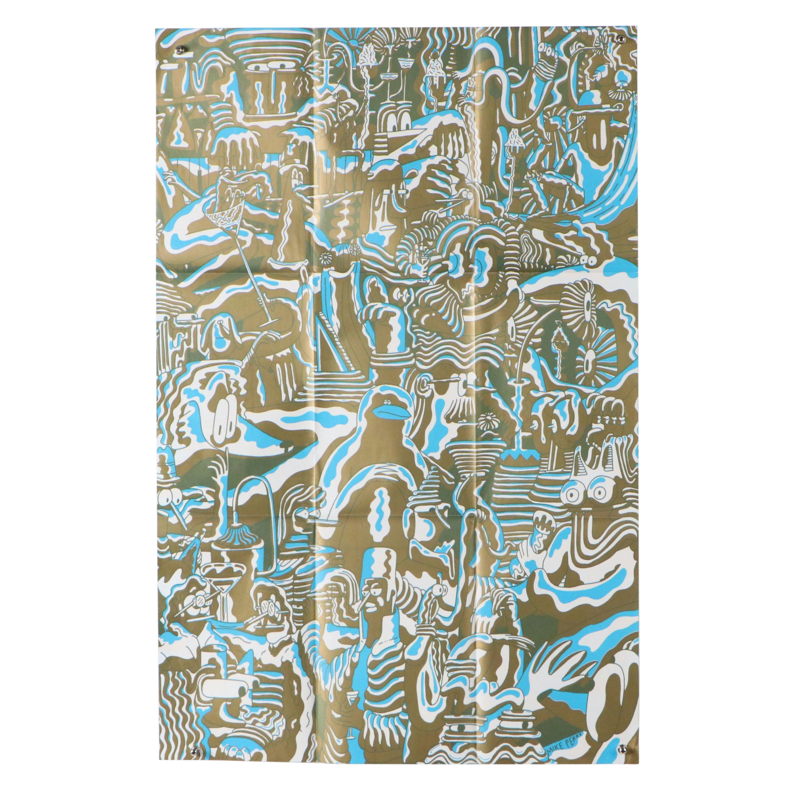 Mike Perry Whimsical Psychedelic Screenprint, 21st Century