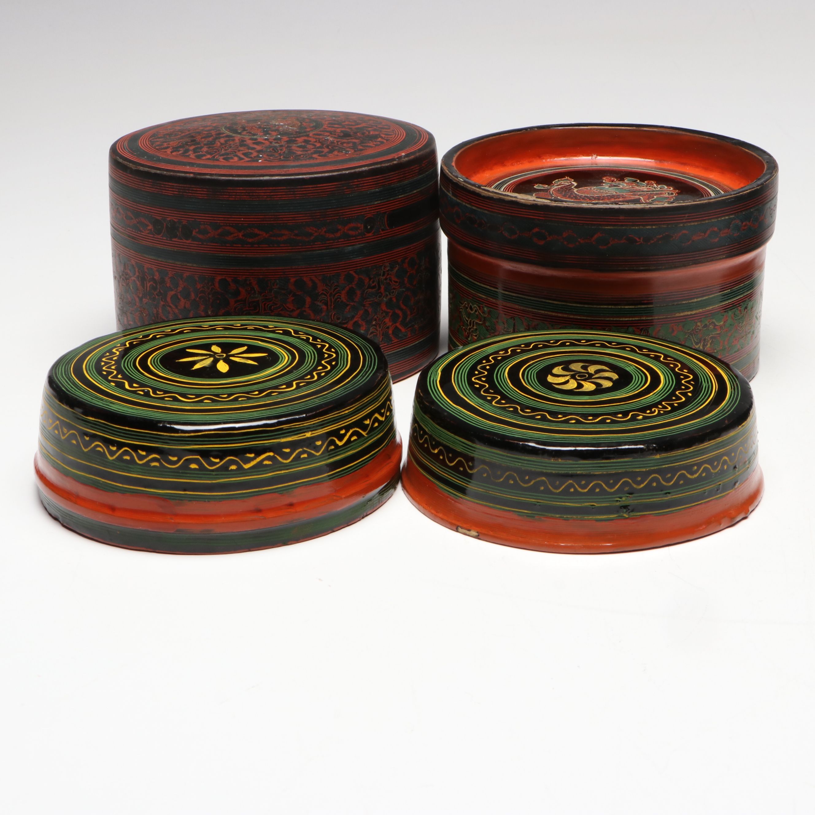 Southeast Asian Lacquerware Betel Boxes