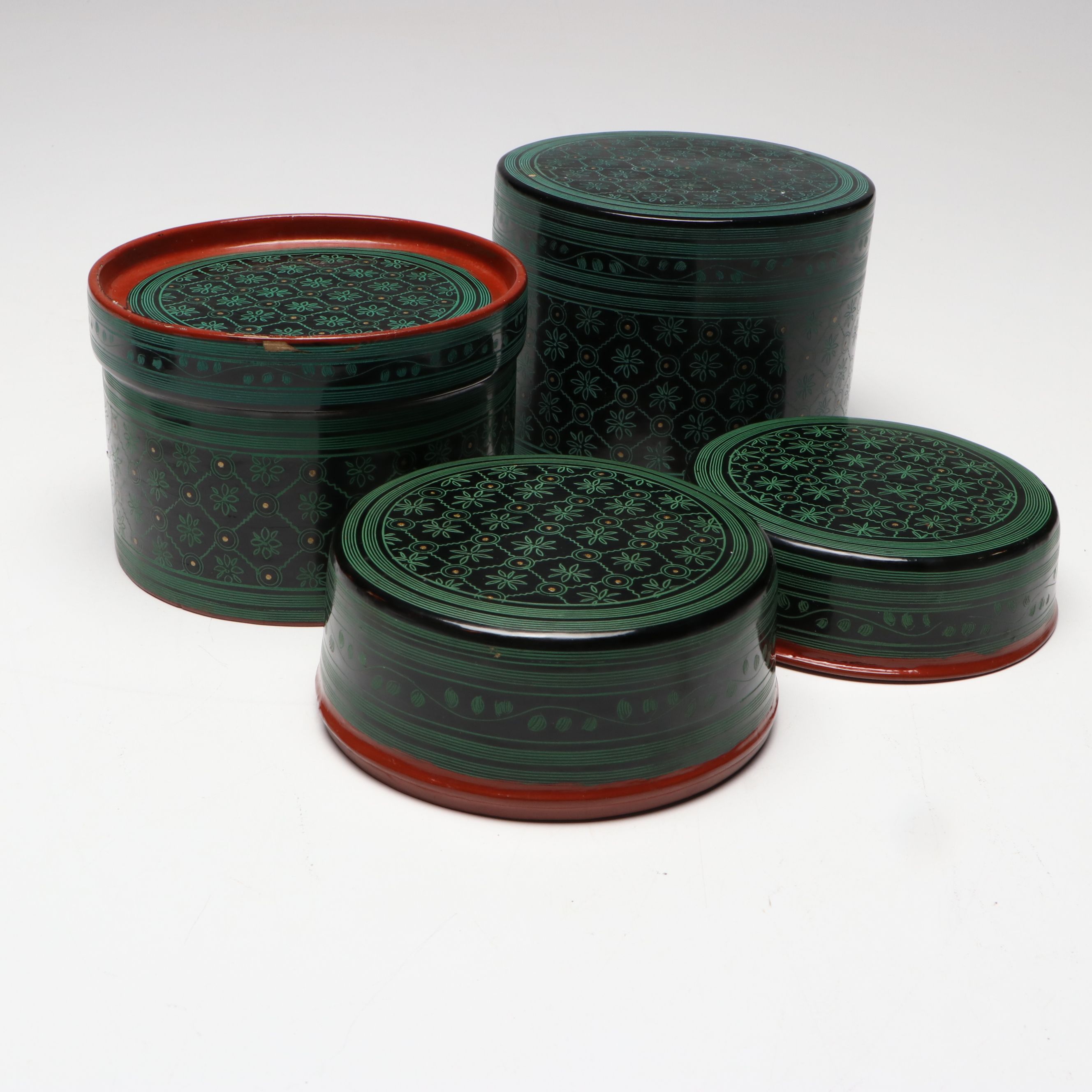 Southeast Asian Lacquerware Betel Boxes