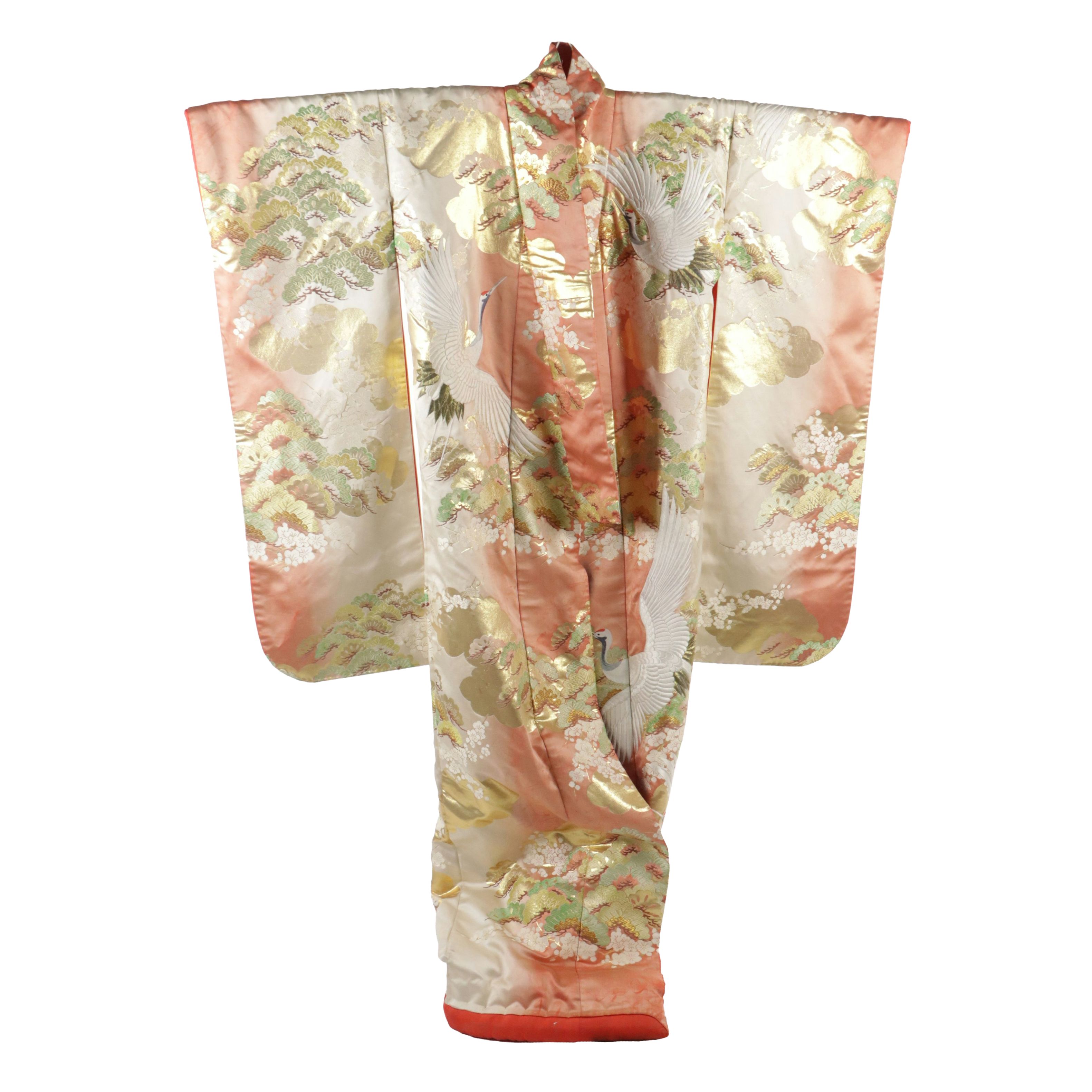 Japanese Metallic Gold Embroidered Bokashi Uchikake