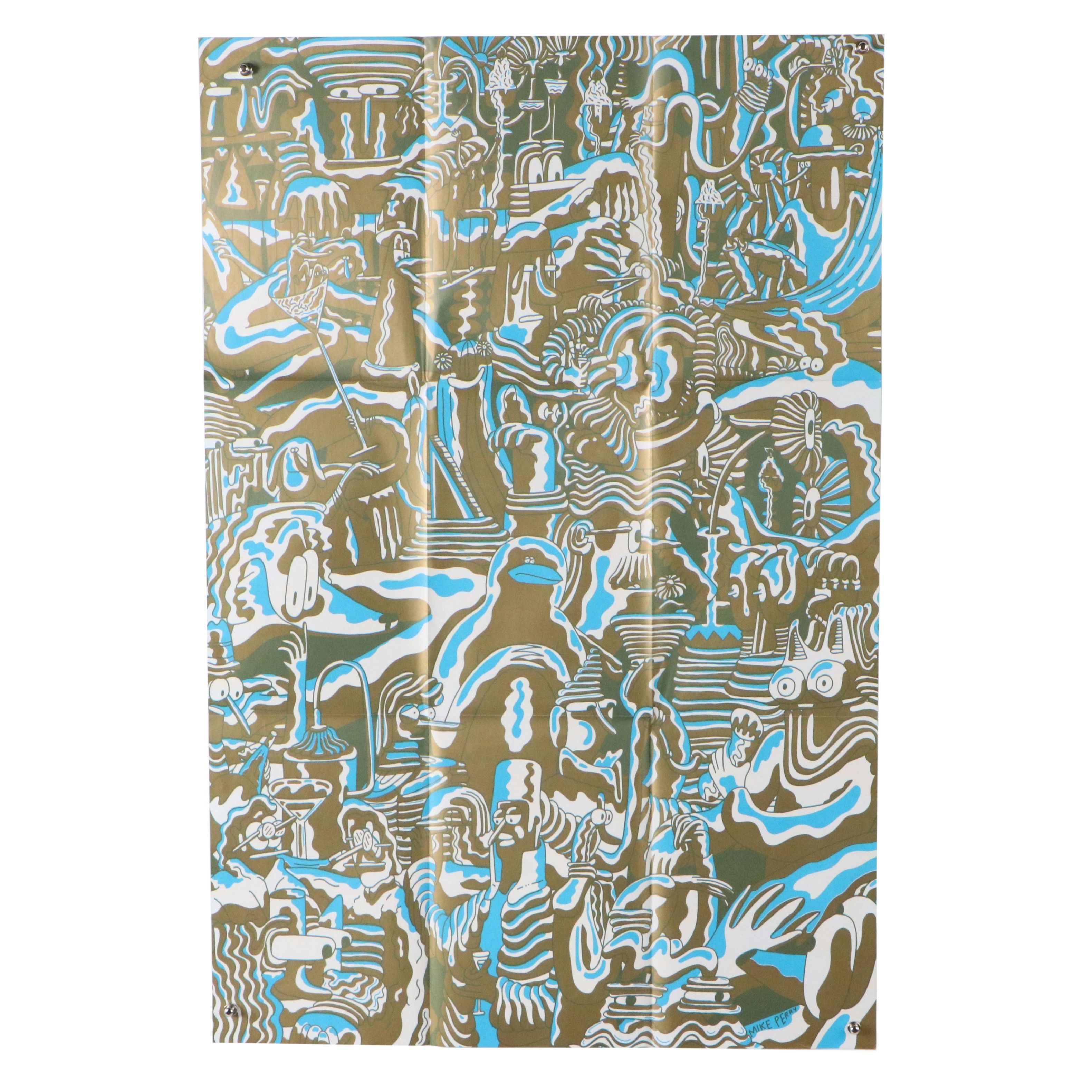 Mike Perry Whimsical Psychedelic Screenprint, 21st Century