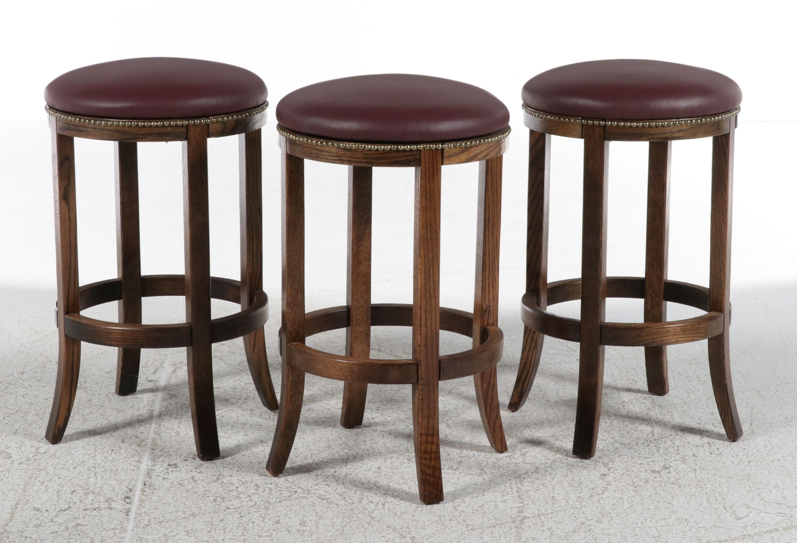 Set of Three Boraam "Augusta" Backless Swivel Barstools