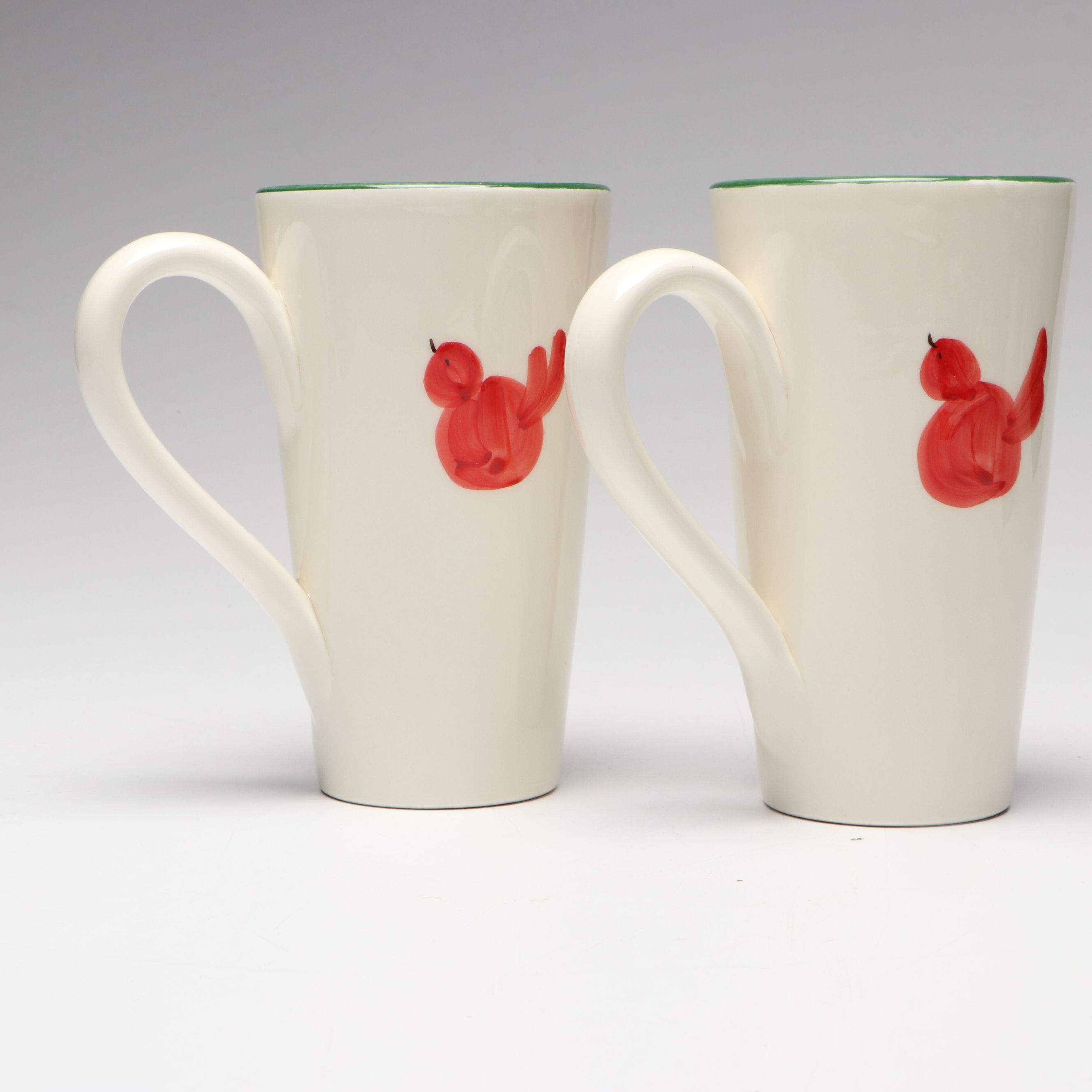 Italian Vietri "Old St. Nick Collection" Ceramic Mugs