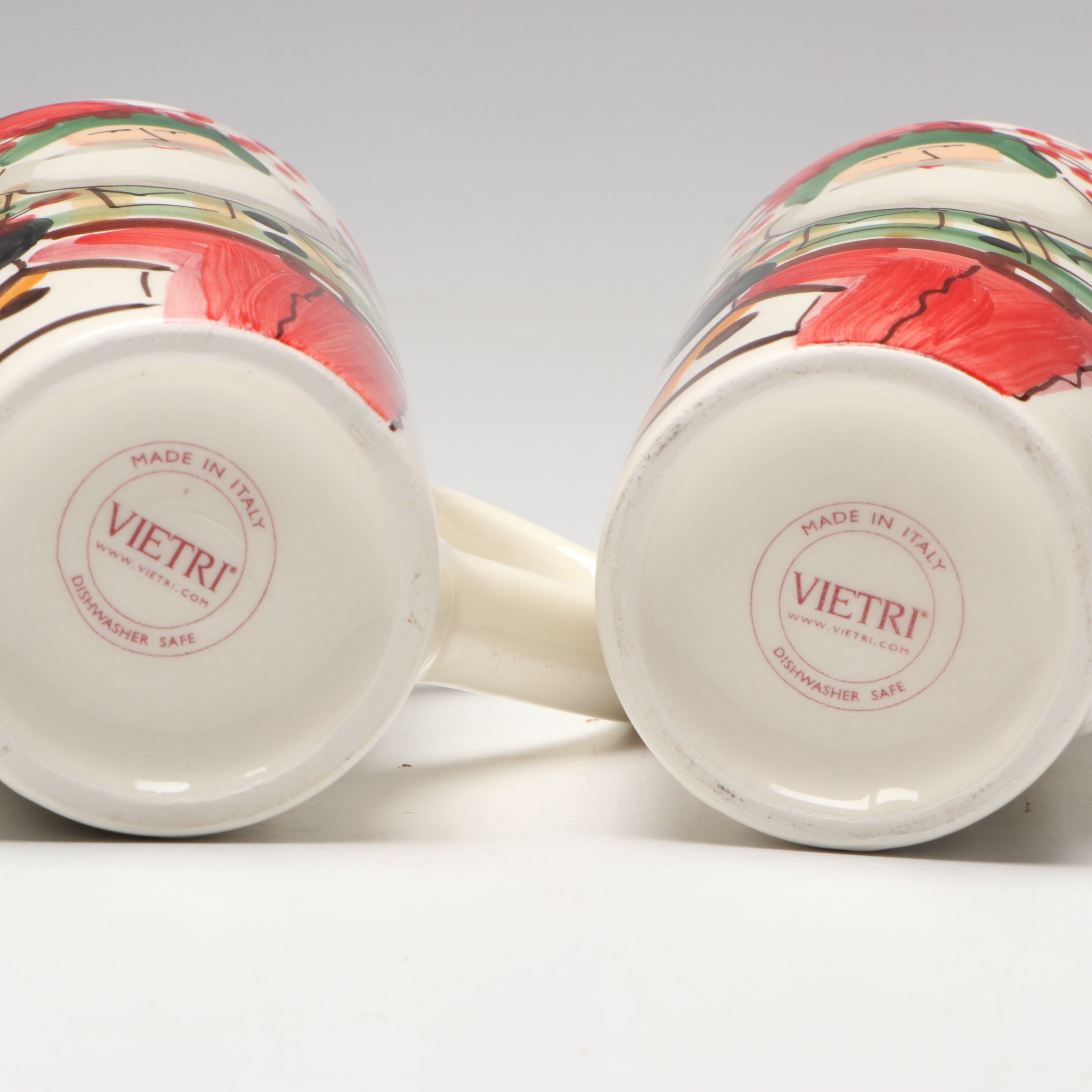 Italian Vietri "Old St. Nick Collection" Ceramic Mugs