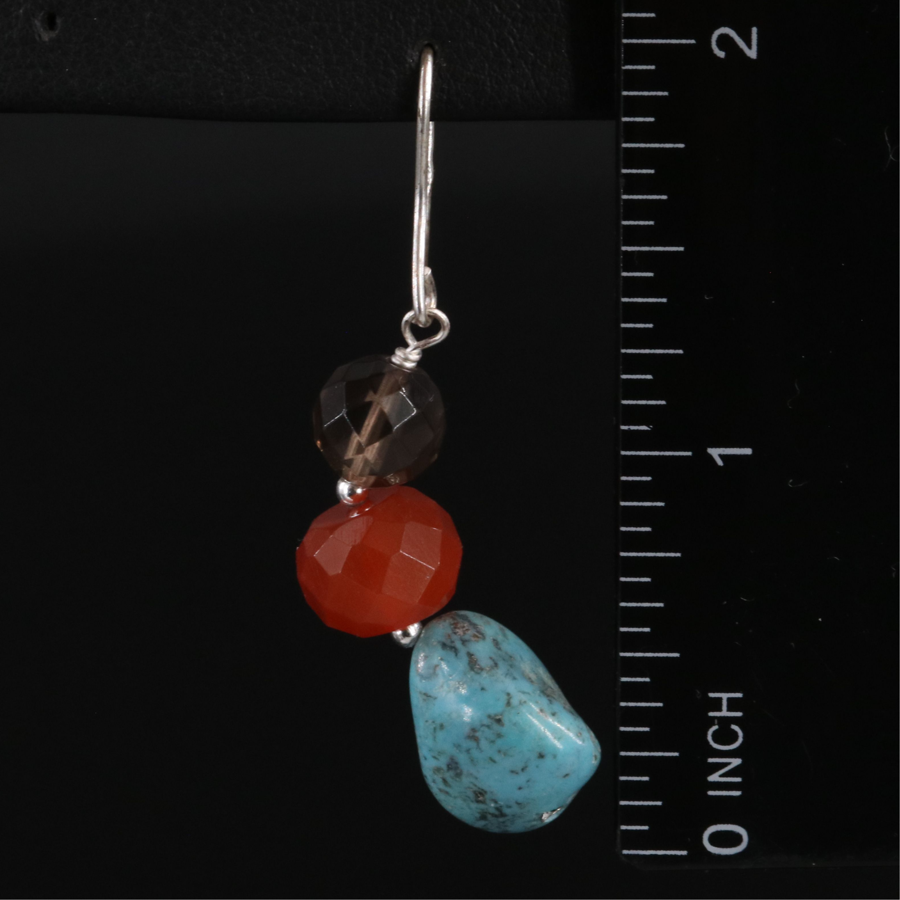 Sterling Gemstone Dangle Earrings Featuring Magnesite, Turquoise, and Pearl