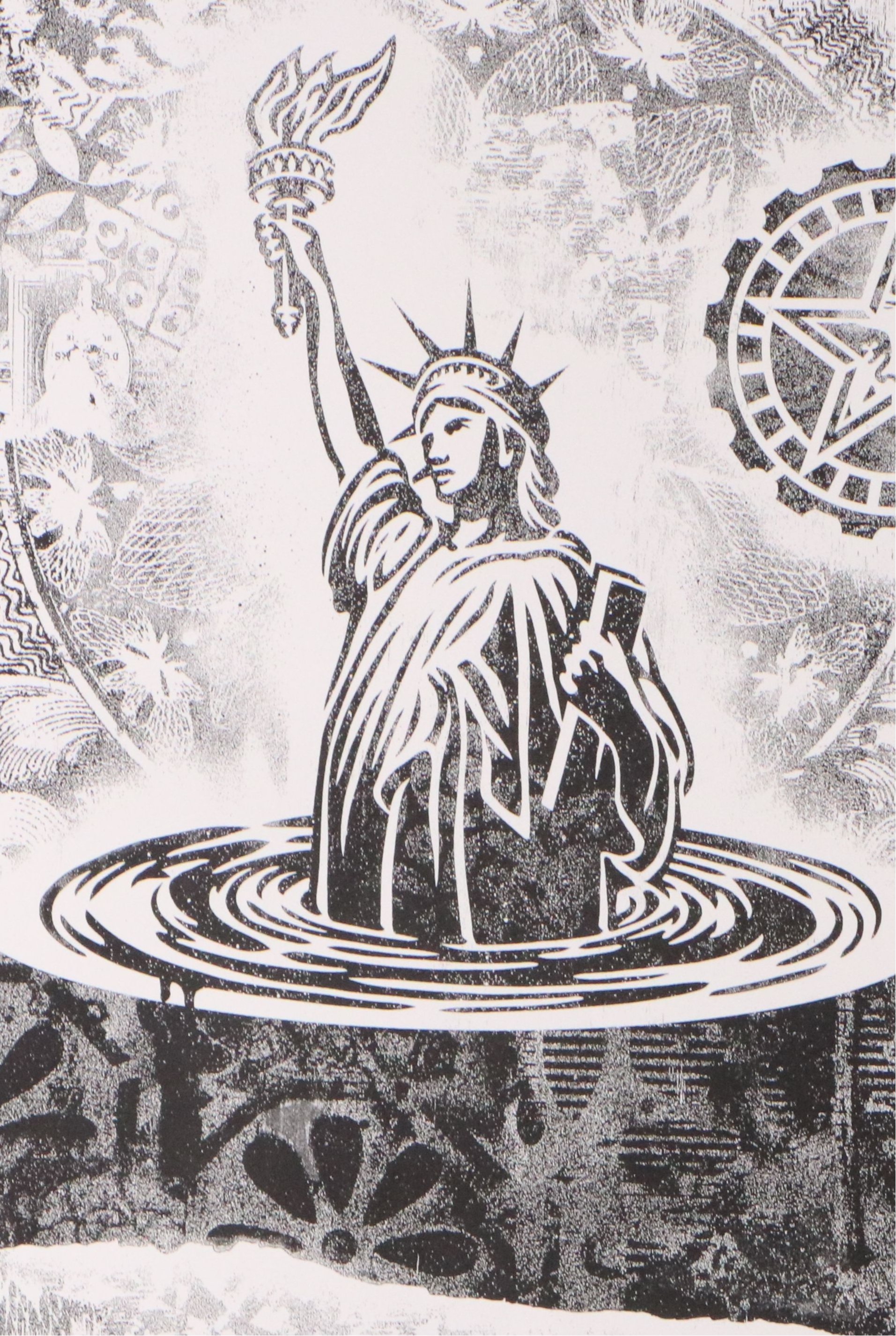 After Shepard Fairey Digital Print "Sinking Liberty"