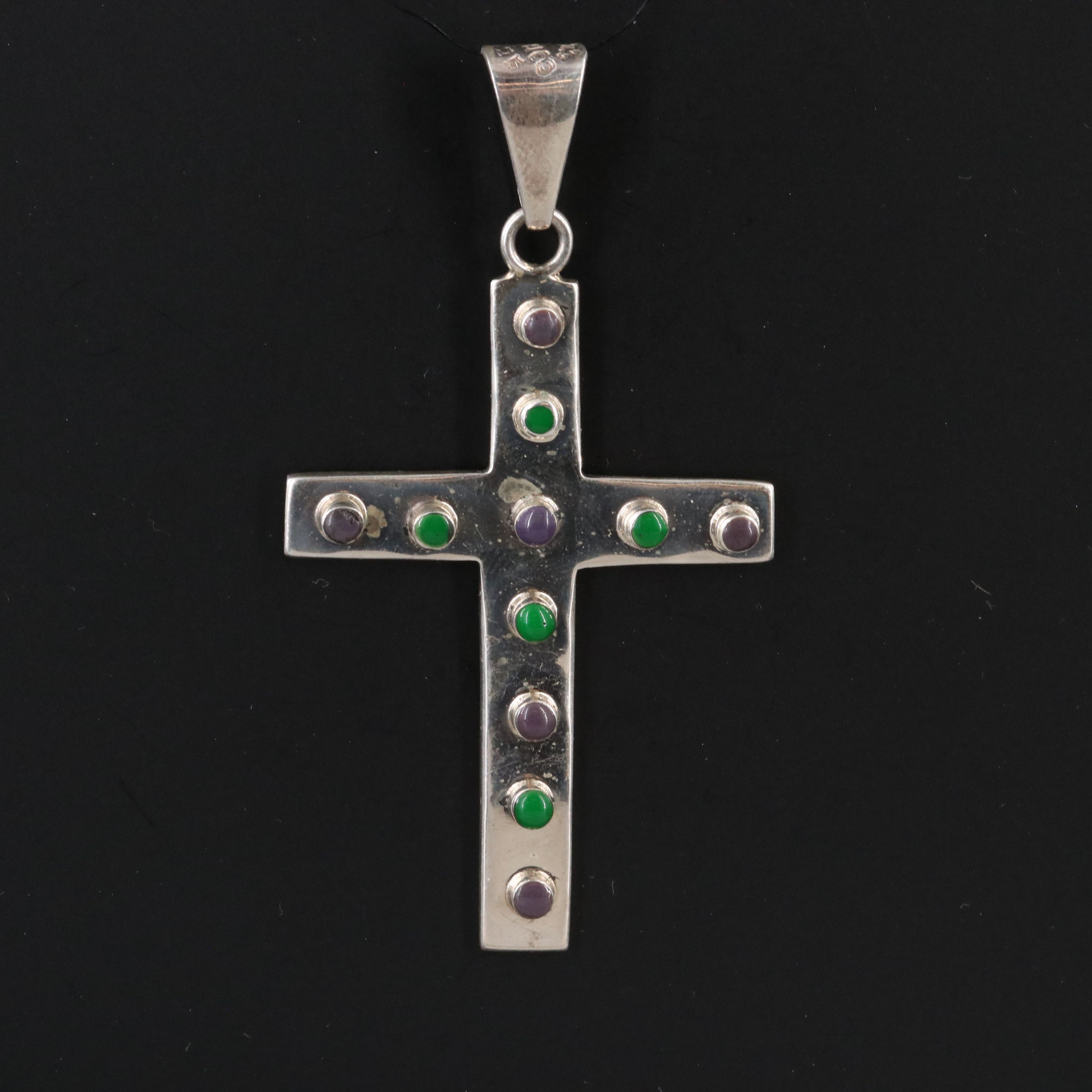 Sterling Resin Cross Pendant