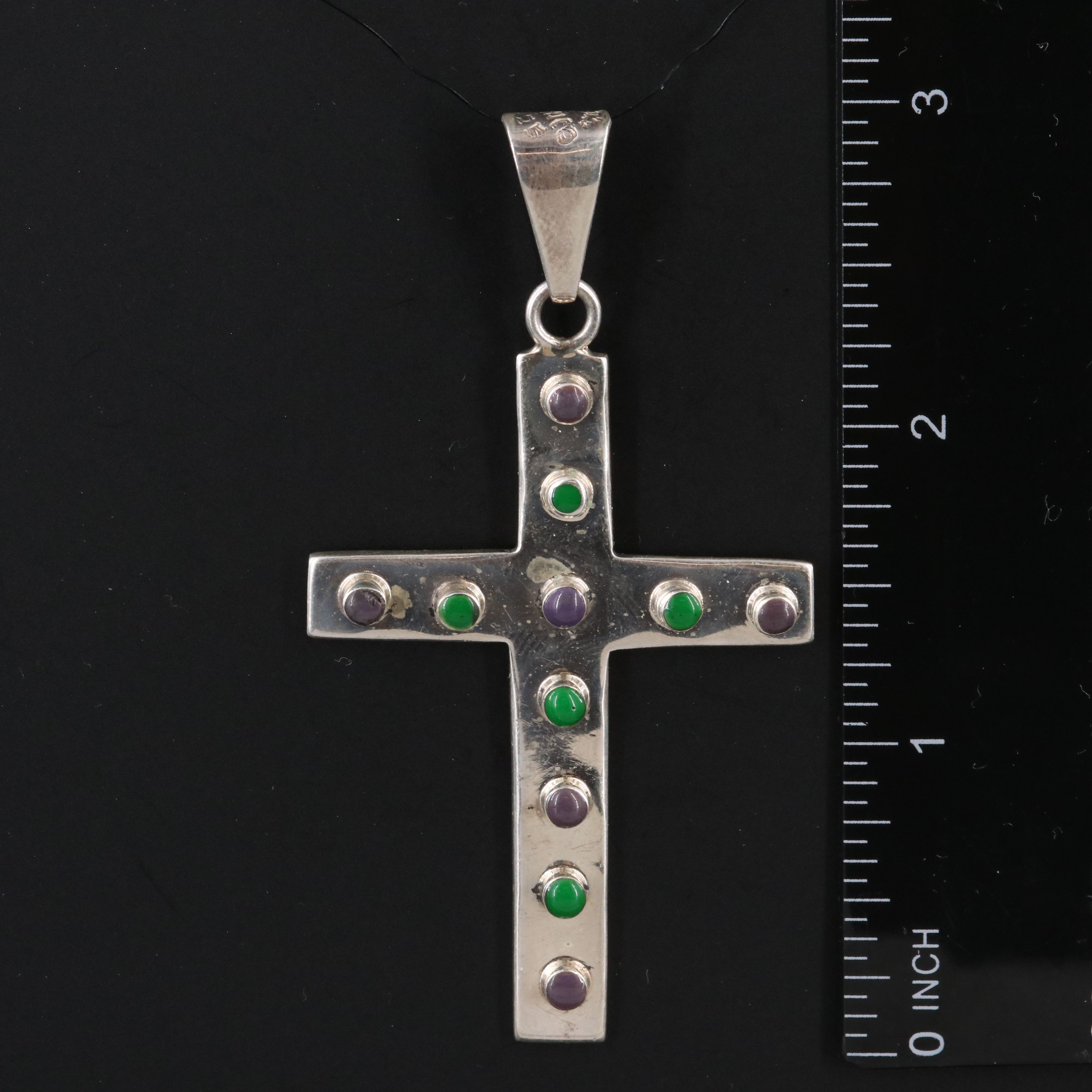 Sterling Resin Cross Pendant