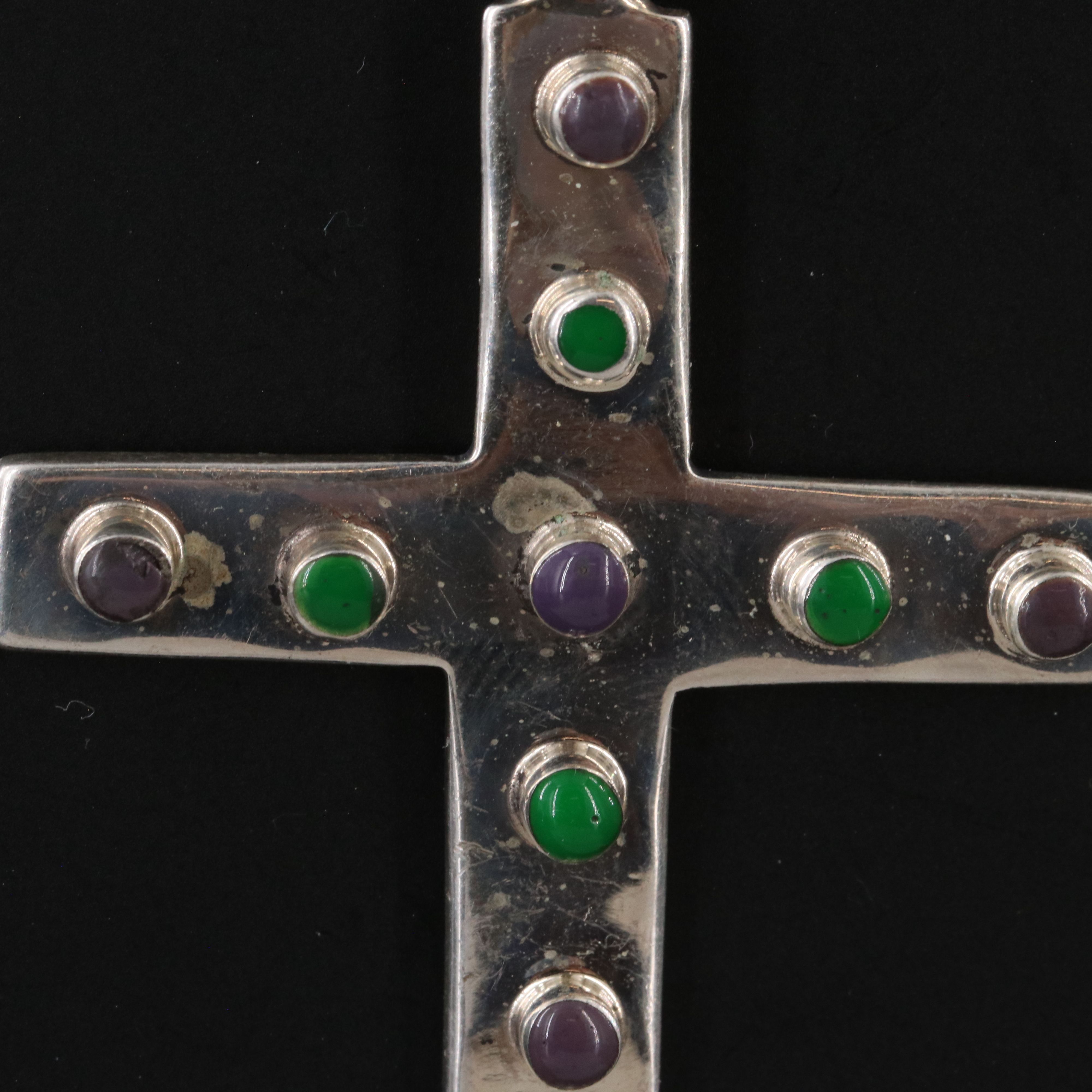 Sterling Resin Cross Pendant