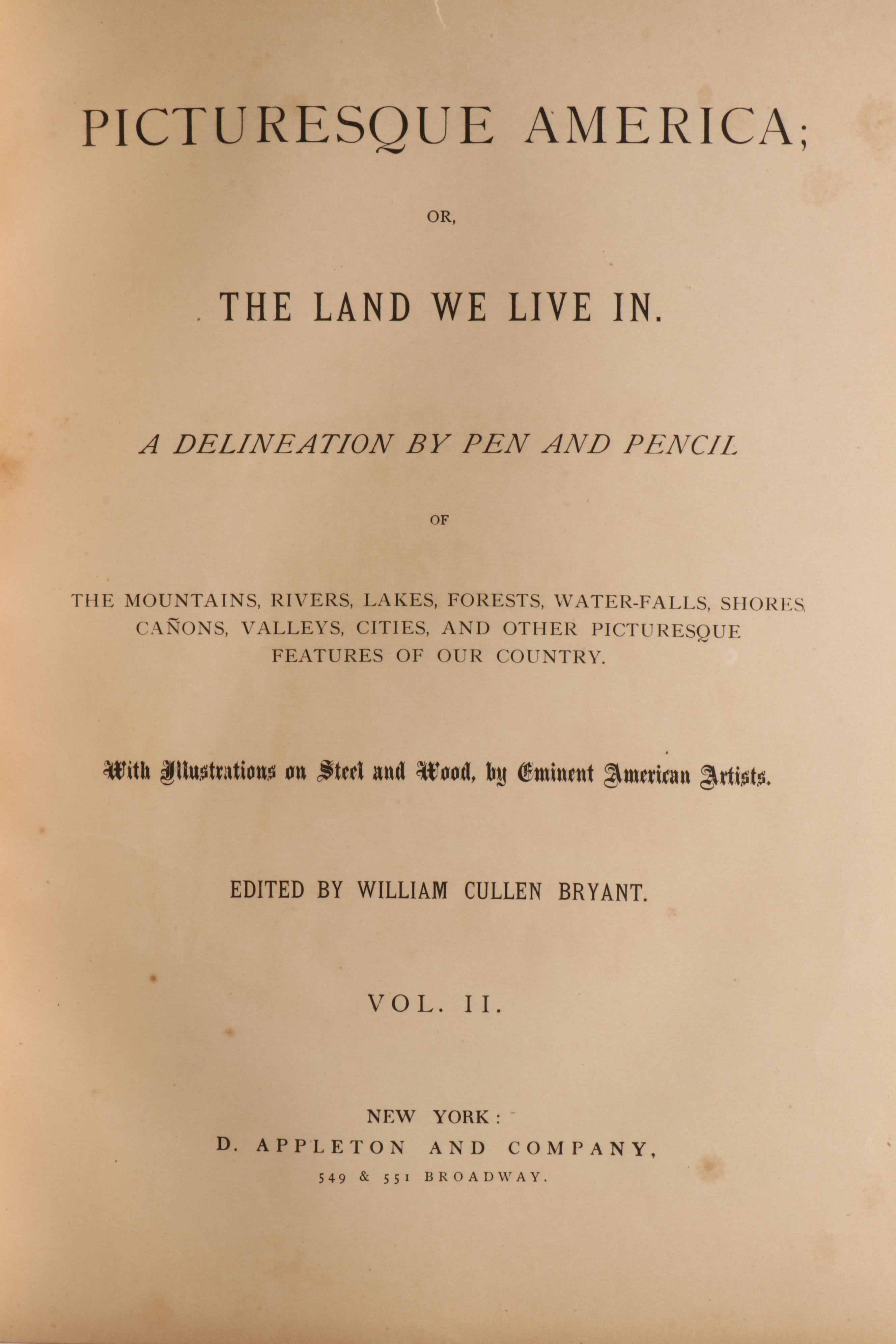 Illustrated "Picturesque America; or, The Land We Live In" Two-Volume Set