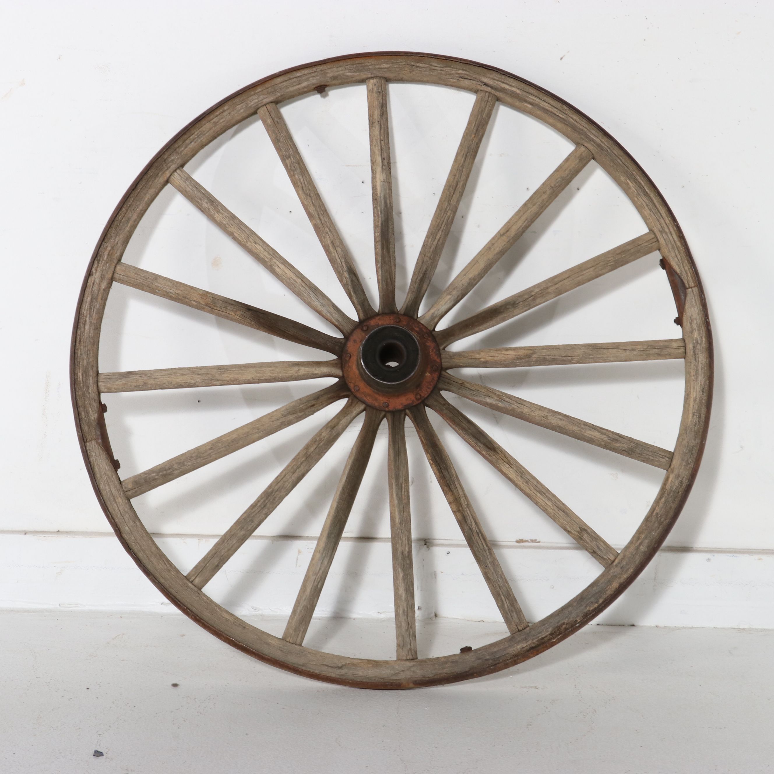 Primitive Wooden Wagon Wheel