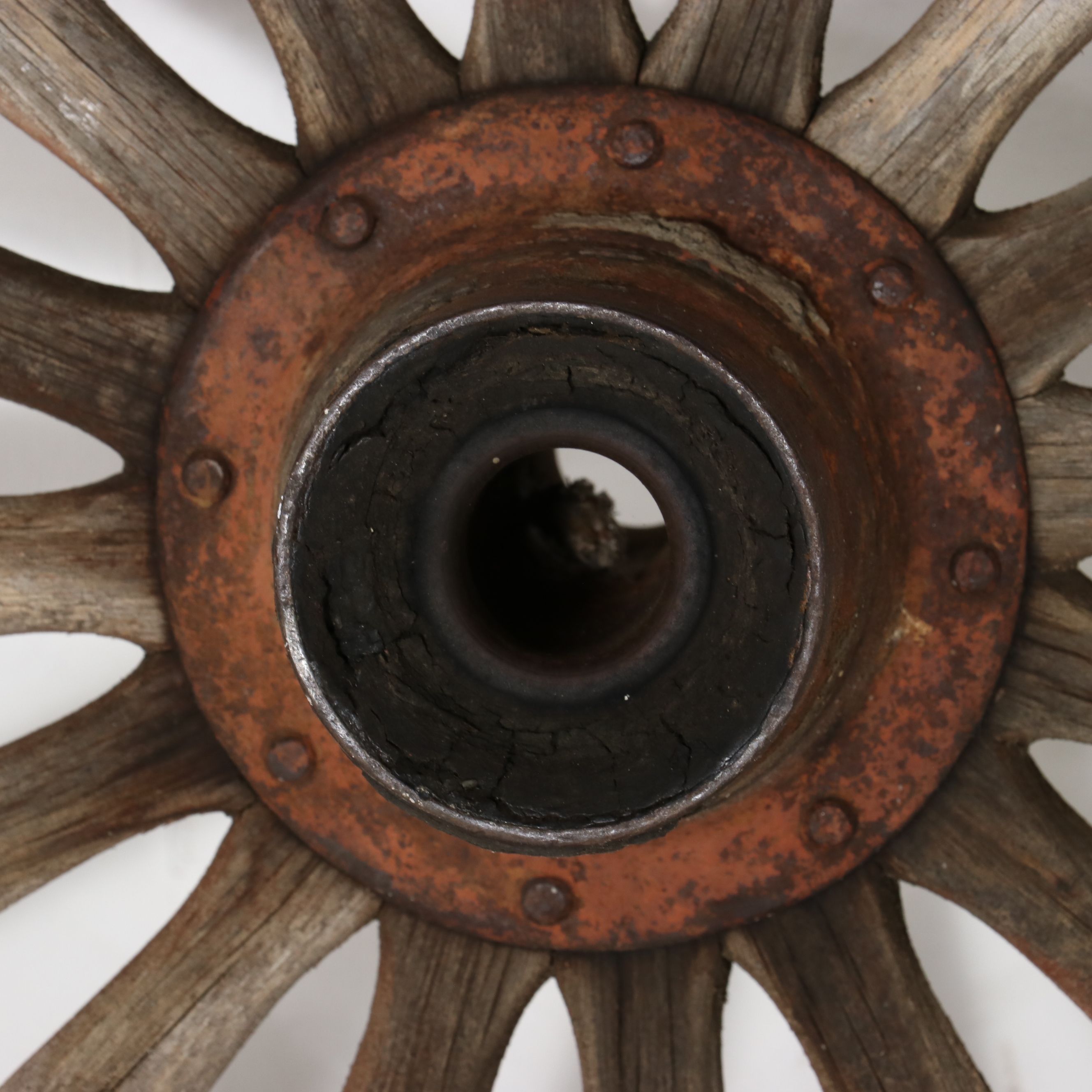 Primitive Wooden Wagon Wheel