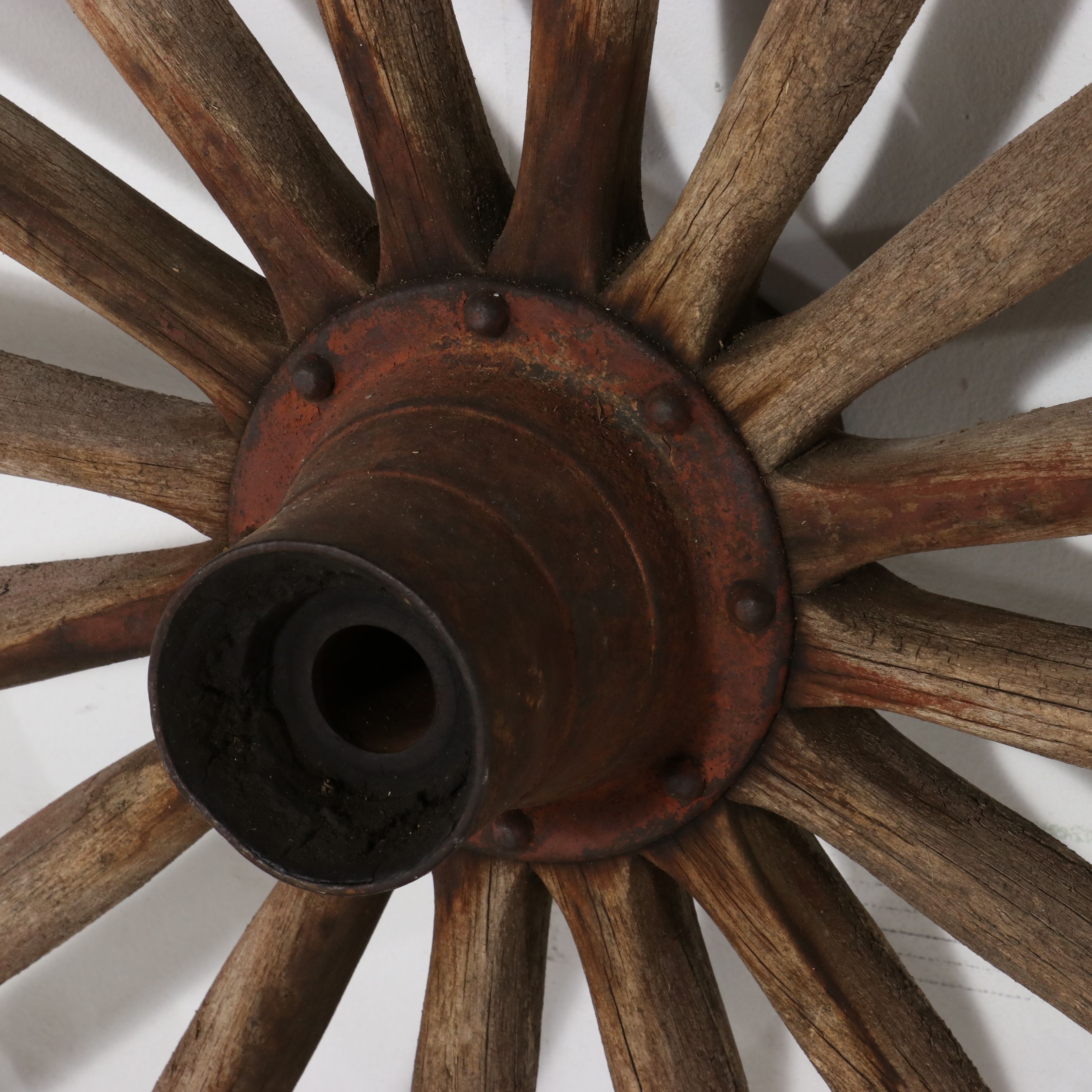 Primitive Wooden Wagon Wheel