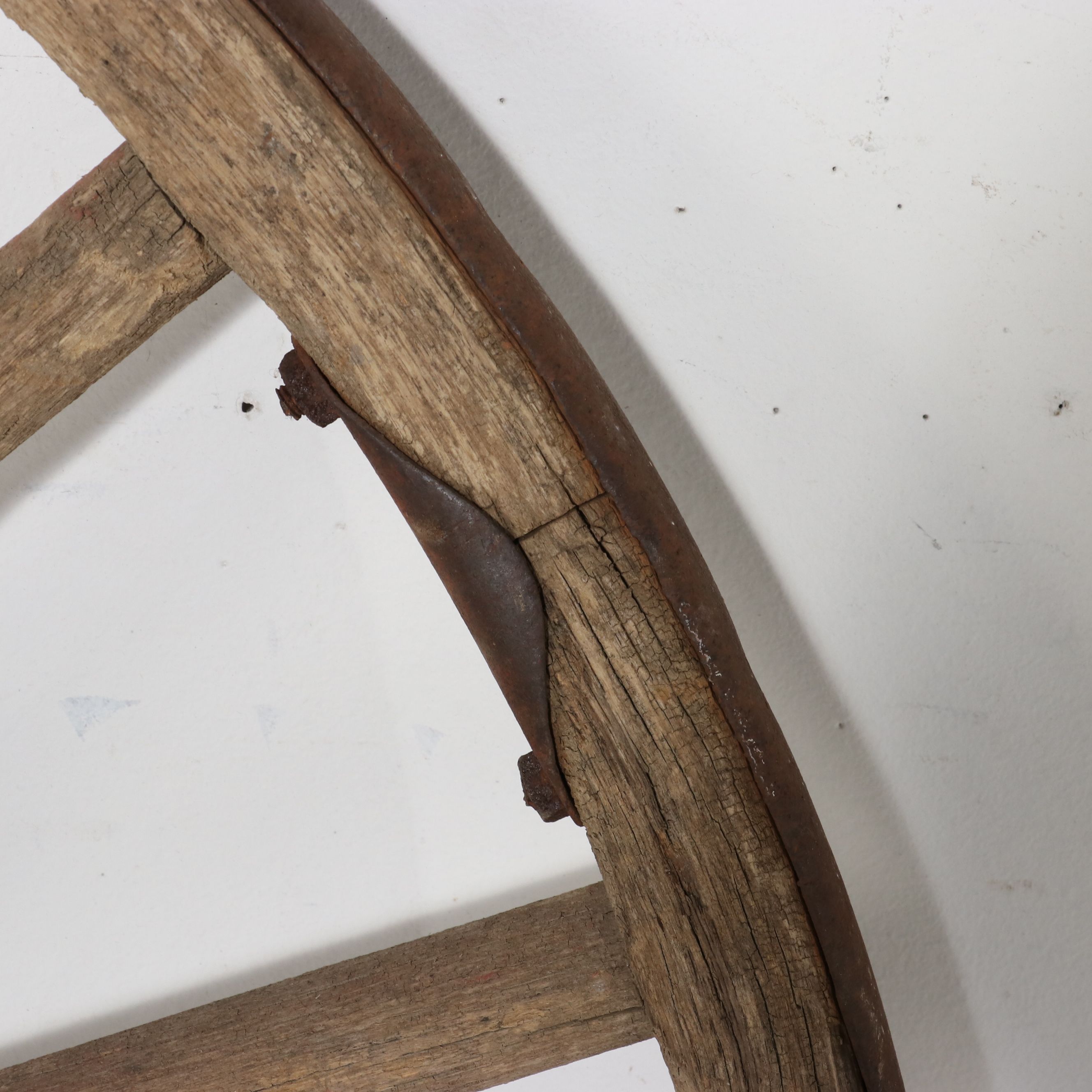 Primitive Wooden Wagon Wheel